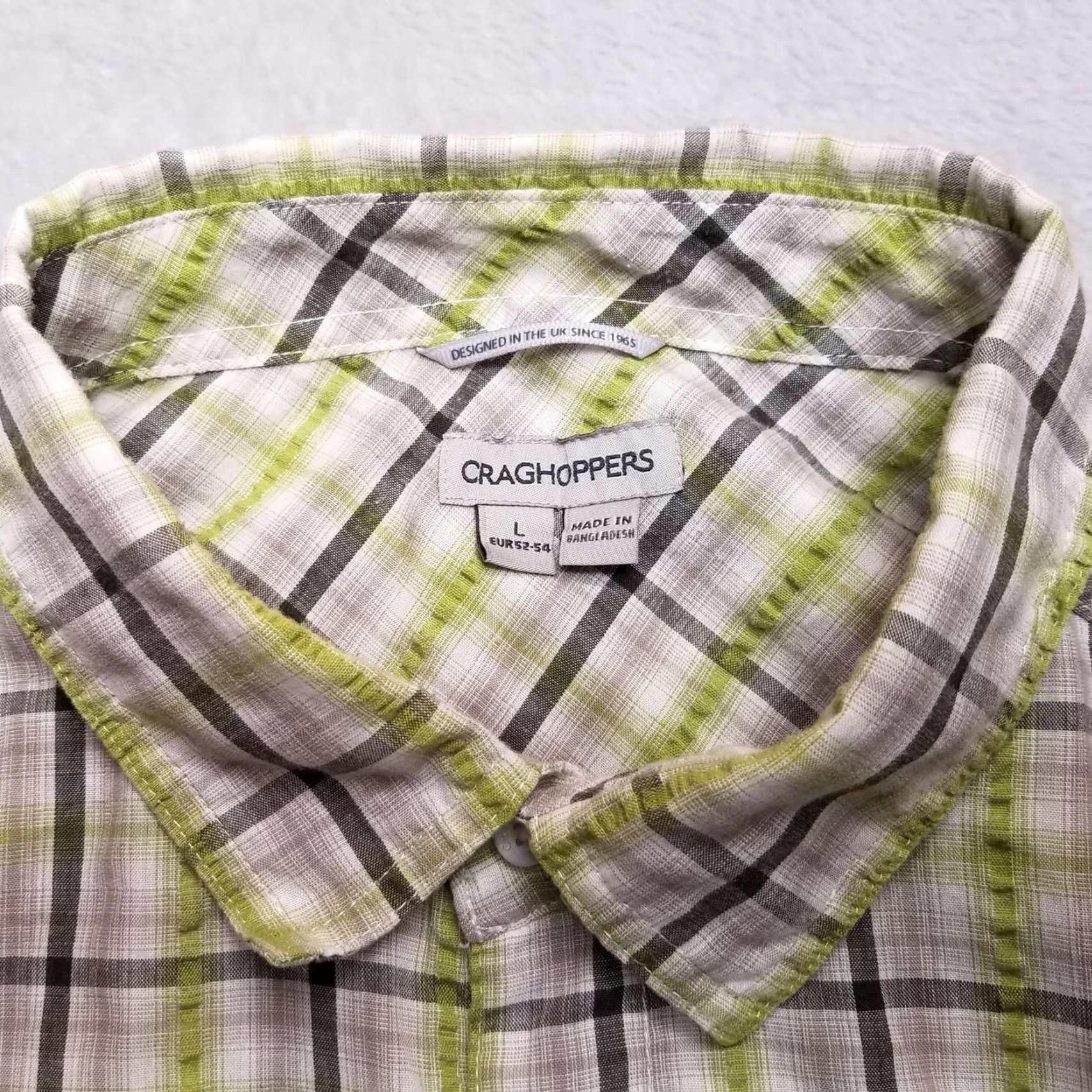 Vintage Craghoppers Shirt Mens L Green Plaid Button Short Sleeve Cotton Blend Casual Size US L / EU 52-54 / 3 - 5 Thumbnail