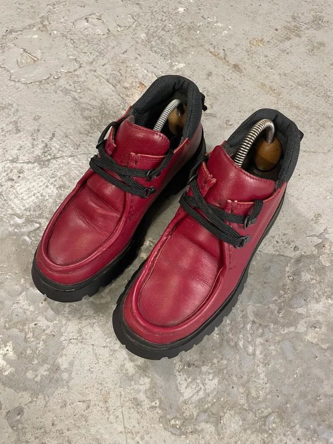 Prada SS1999 Prada Red Vibram Leather Shoes Size US 8 / IT 38 - 2 Thumbnail