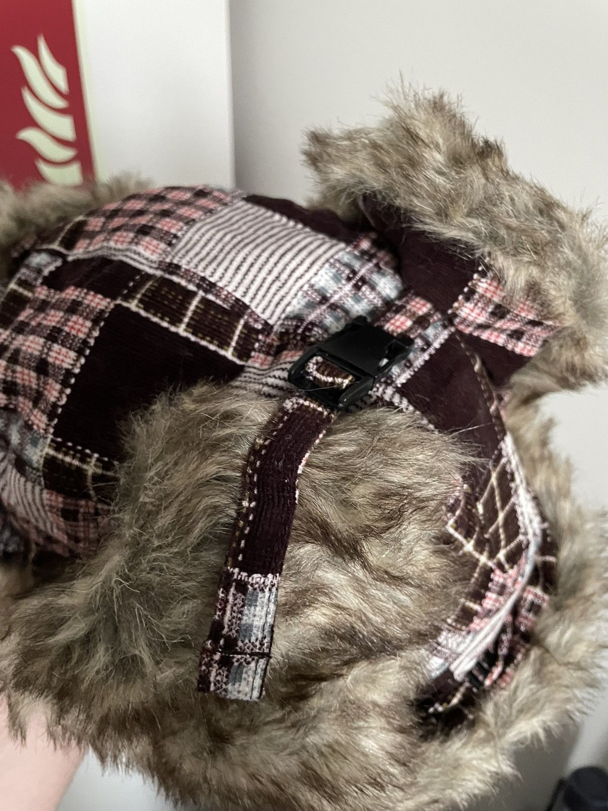 Hysteric Glamour Vintage Patchwork Earflaps hat fur patchwork pink Size ONE SIZE - 7 Thumbnail