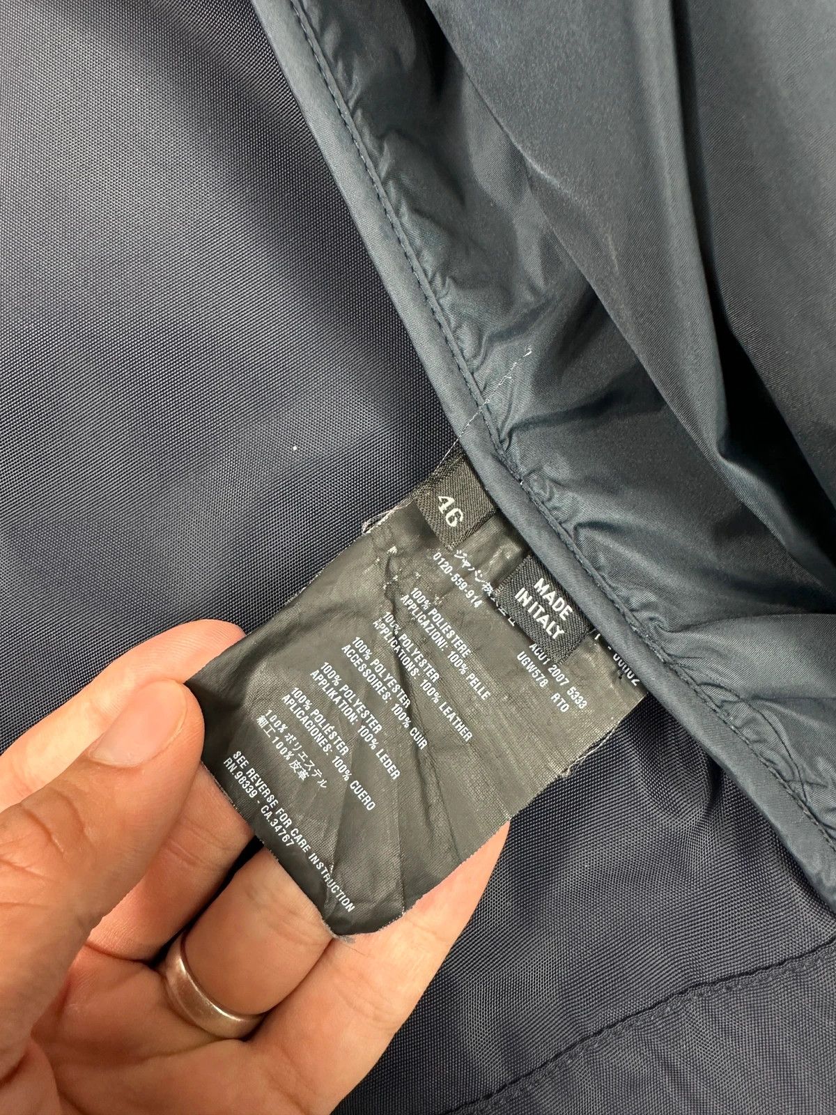 Prada Prada Milano FW07 Reinforced Navy Blue Nylon Bomber Jacket Size US S / EU 44-46 / 1 - 10 Thumbnail