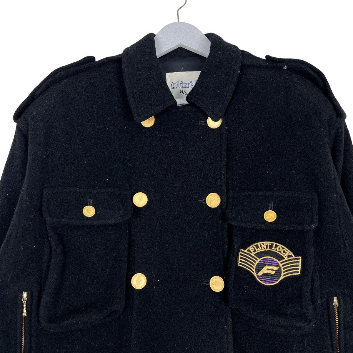 Japanese Brand 🔥 VINTAGE FLINT LOOK BLUE GRASS WOOL MILITARY JACKET Size US S / EU 44-46 / 1 - 3 Thumbnail