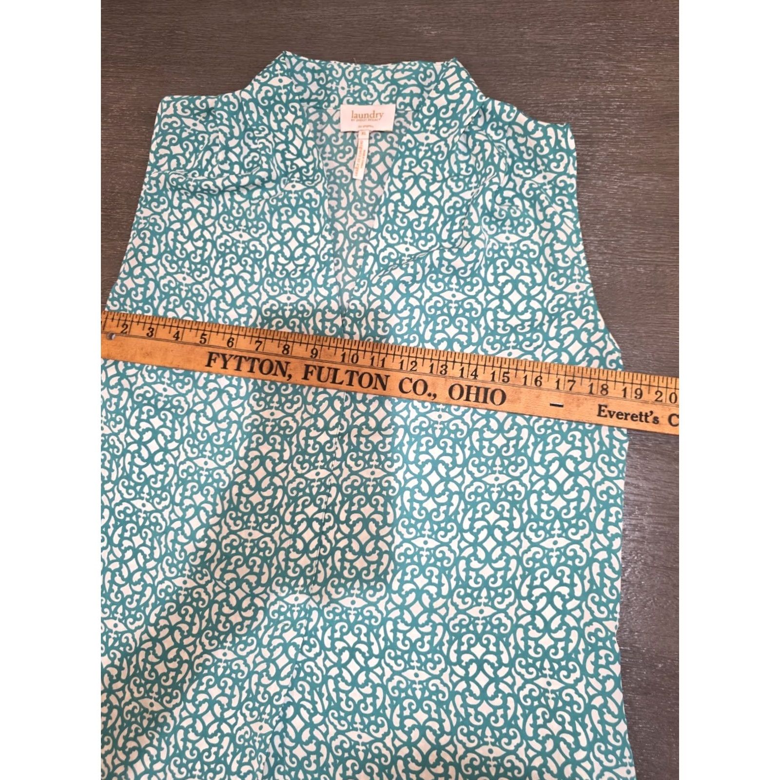 Laundry by Shelli Segal Laundry By Shelli Segal Top Womens XL Green V-Neck Sleeveless Dressy Career Shirt Blouse, Regular, Polyester Size XL / US 12-14 / IT 48-50 - 4 Thumbnail