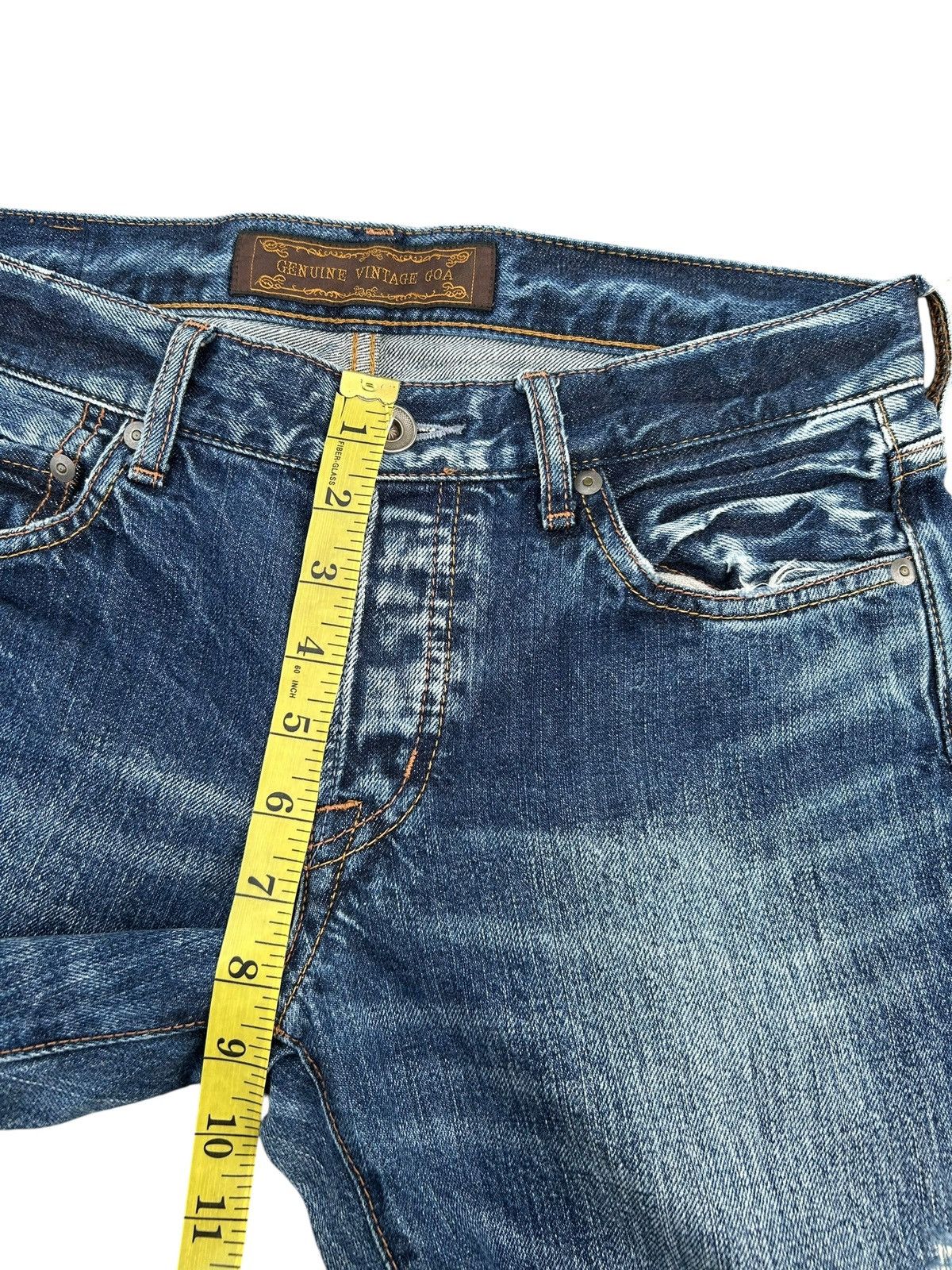 GOA G.O.A Selvedge Japanese Punk Distressed Denim Jeans Size US 31 - 15 Thumbnail