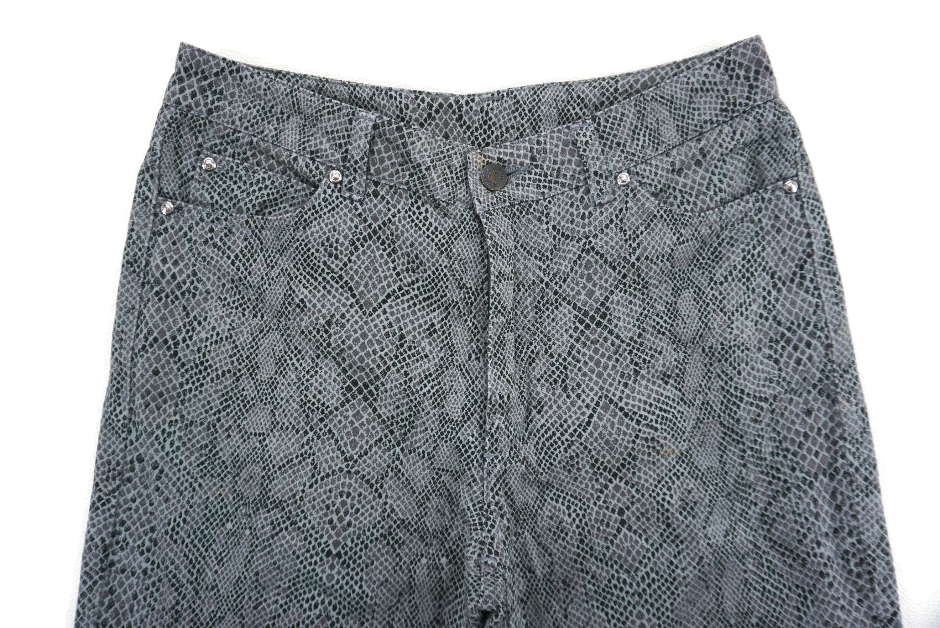 Japanese Brand Sasson Pants fit W29xL30.5 Snake Print Straight-Leg Size 29" - 5 Thumbnail