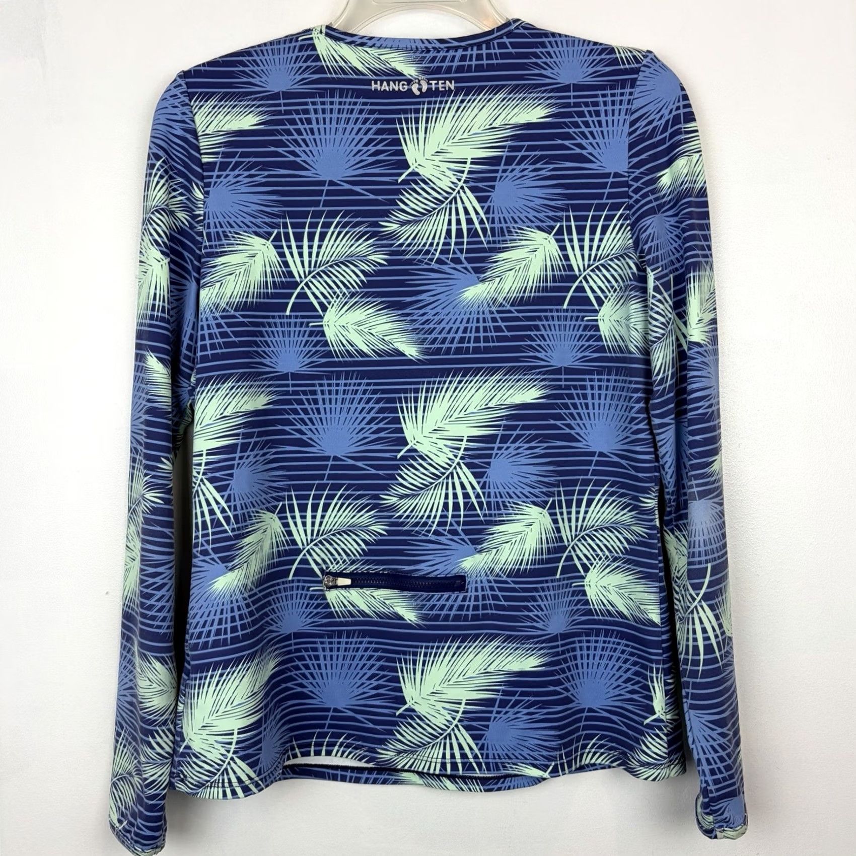 Hang Ten Hang Ten Womens S Rash Guard Long Sleeve Swim Top UV Protection UPF 50+ Blue Beach UV-Protection Long Sleeve Swim Shirt Womens S Size S / US 4 / IT 40 - 2 Thumbnail