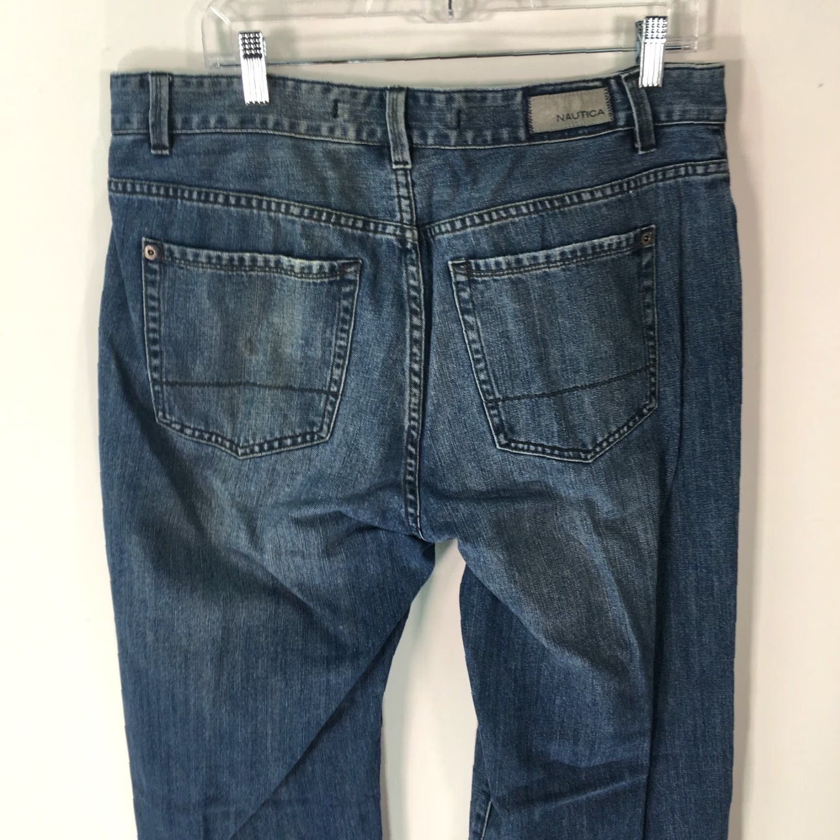 Nautica Nautica Men's Regular Straight Leg Blue Denim Jeans Size 34x36, 32" Inseam, Mid Rise, 100% Cotton, Modern Style Size US 34 / EU 50 - 3 Thumbnail