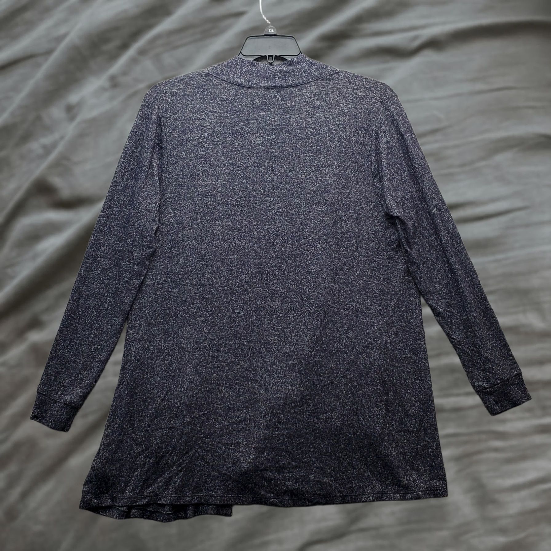 Vintage Lane Bryant Cardigan Womens Size 10/12 Gray Open Front Draped Pockets Knit Casual Womens Size L / US 10 / IT 46 - 1 Thumbnail