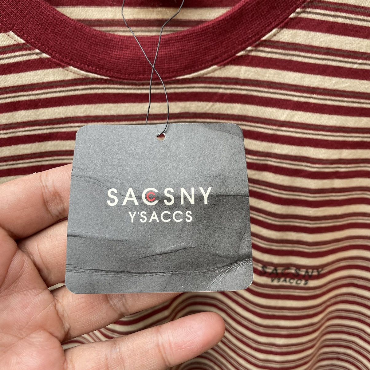 Designer × Vintage × Yohji Yamamoto 🔥🇯🇵NOS Unworm Sacsny Ysaccs By Yohji Yamamoto Striped Tee Size US M / EU 48-50 / 2 - 10 Thumbnail