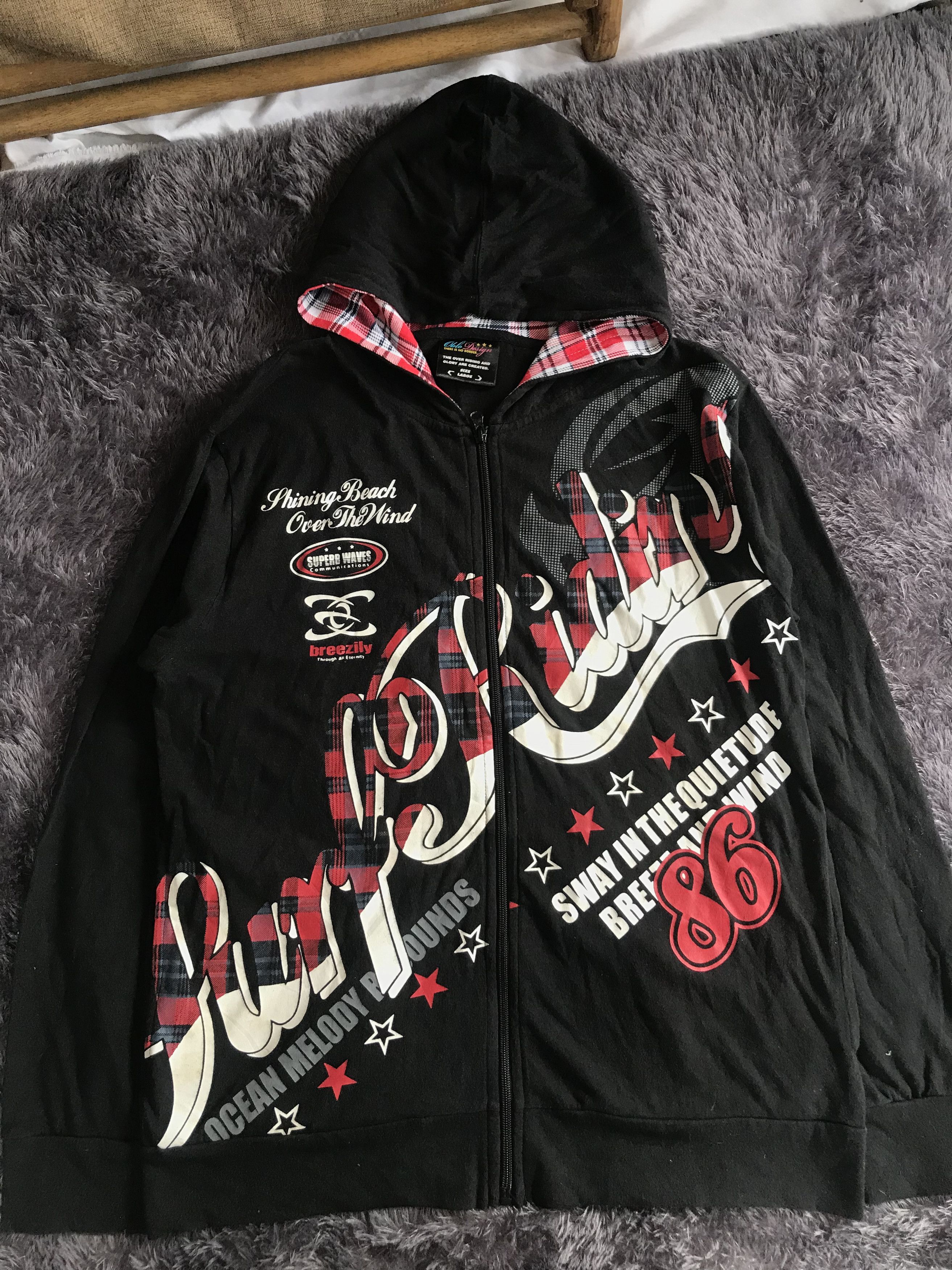 Hysteric Glamour × Japanese Brand × Le Grande Bleu (L.G.B.) Japanese Brand Poem Zip Hoodie By Oblo Design Size US L / EU 52-54 / 3 - 3 Thumbnail