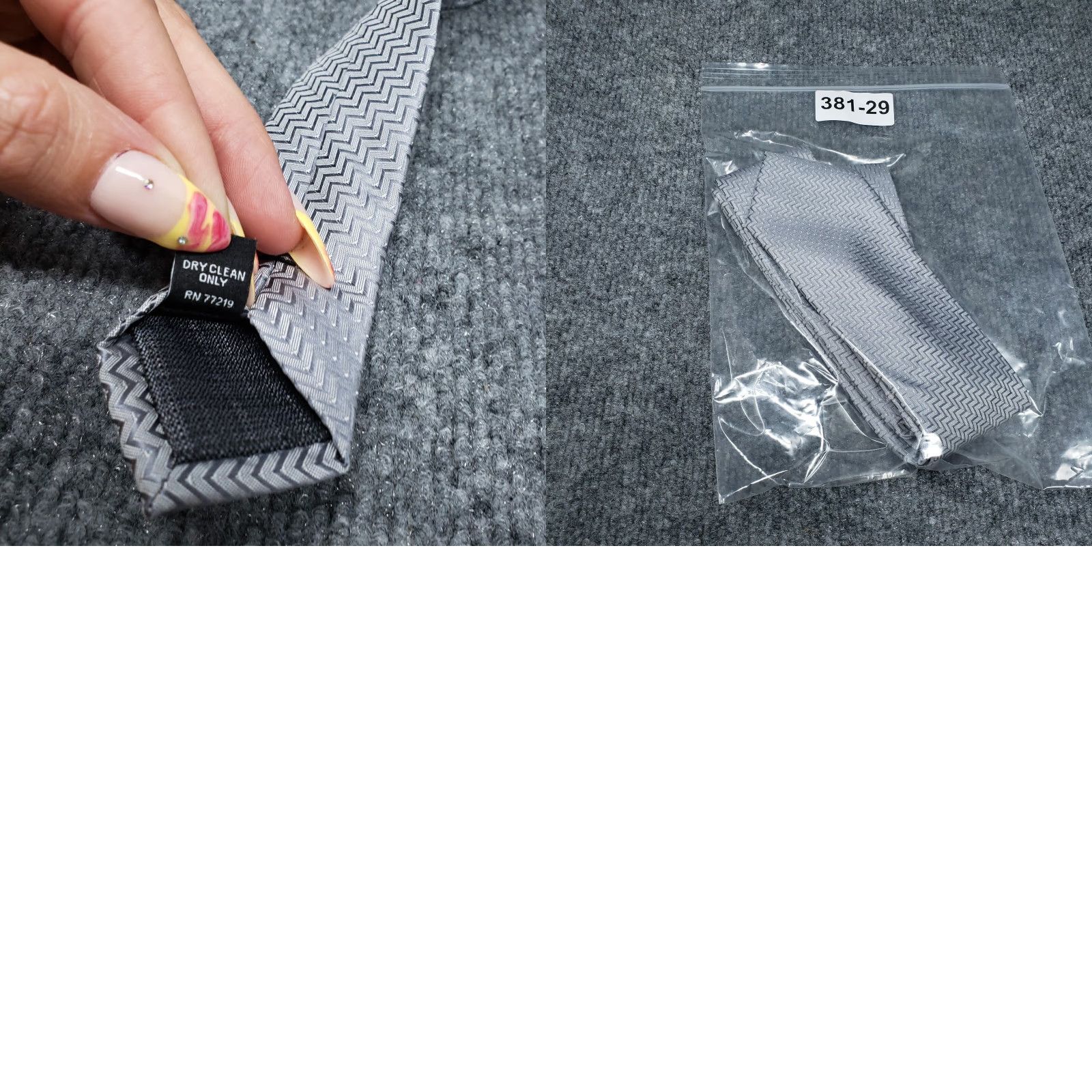 Kenneth Cole Kenneth Cole Awearness Neck Tie Mens Gray Chevron Silk Necktie Classic Groom Size ONE SIZE - 8 Thumbnail