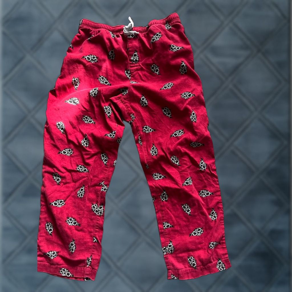 Gap VINTAGE Gap Women’s Pajama Sweatpants Animal Print Red M Casual Lounge Sleepwear Adjustable Waist Cotton Size 32" / US 10 / IT 46 - 1 Thumbnail