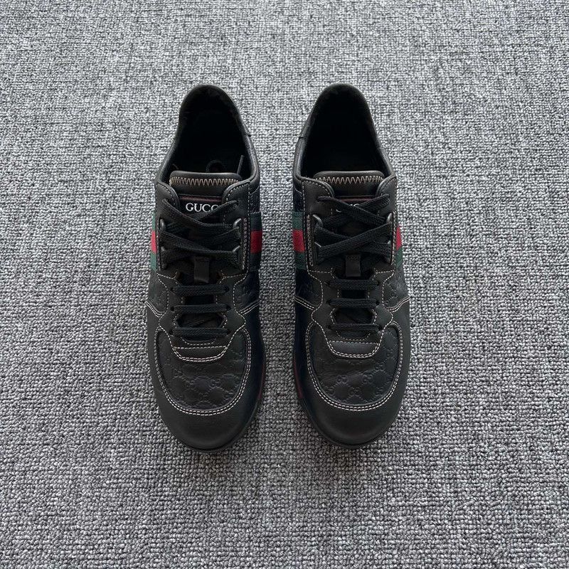 Gucci Gucci Low-Top Black Leather Casual Sneakers -2508 Size US 6.5 / EU 39-40 - 2 Thumbnail