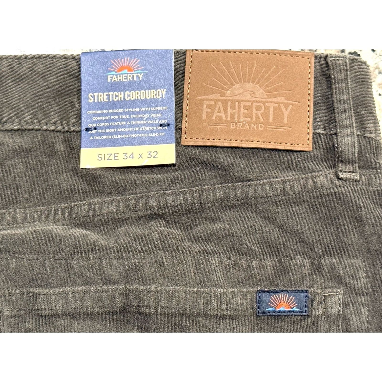 Faherty FAHERTY 5 POCKET Stretch Corduroy PANTS MENS 34x32 NWT Washed Brown WBK 68 Size US 34 / EU 50 - 6 Thumbnail