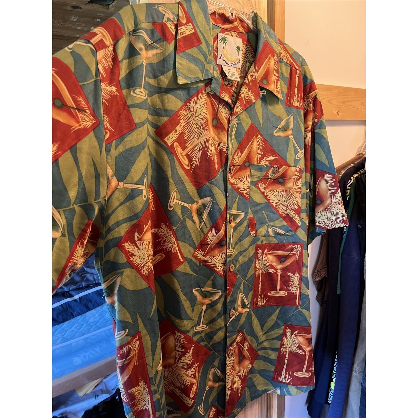 Other Banana Cabana Men’s XL Floral Martini SS Silk Hawaiian Shirt Size US XL / EU 56 / 4 - 4 Thumbnail