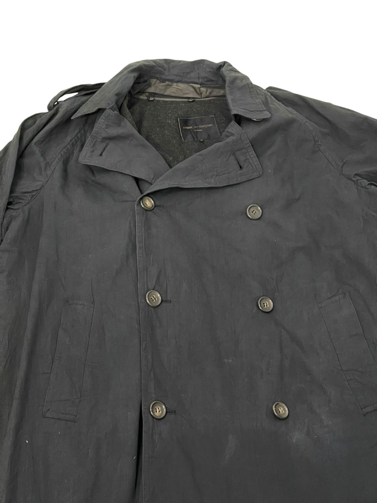 Comme des Garcons Archive 90s CDGH Trench Coat Black Cotton Wool lining 6🟩1 Size US M / EU 48-50 / 2 - 9 Thumbnail