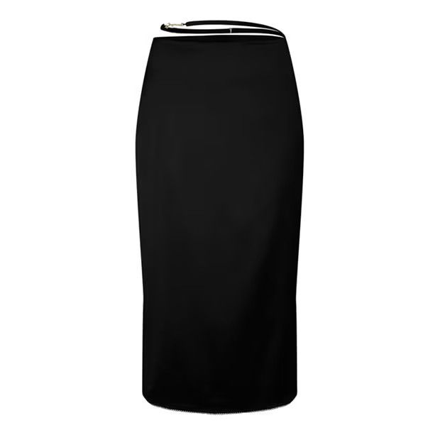 Jacquemus o1g2r1mq1024 Midi Skirt in Black Size 25" / US 0 / IT 36 - 1 Thumbnail