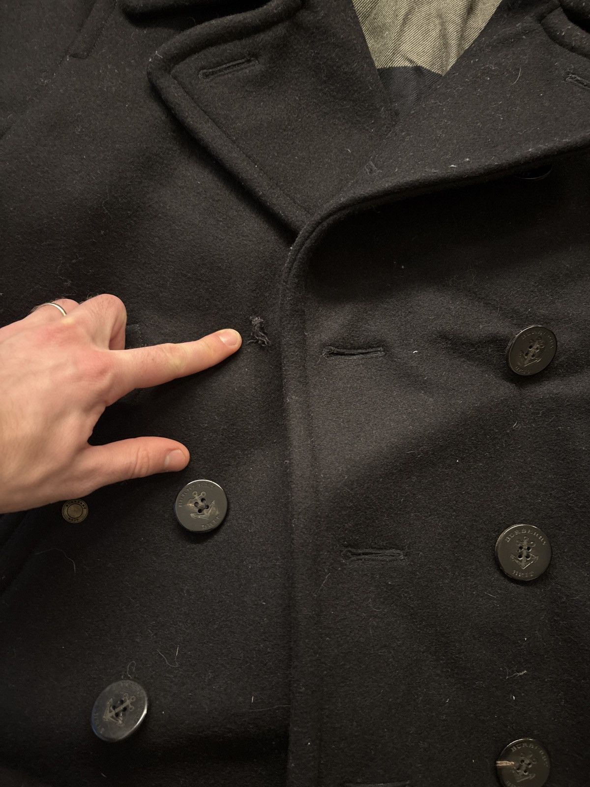 Burberry Vintage Burberry peacoat Size L / US 10 / IT 46 - 2 Thumbnail