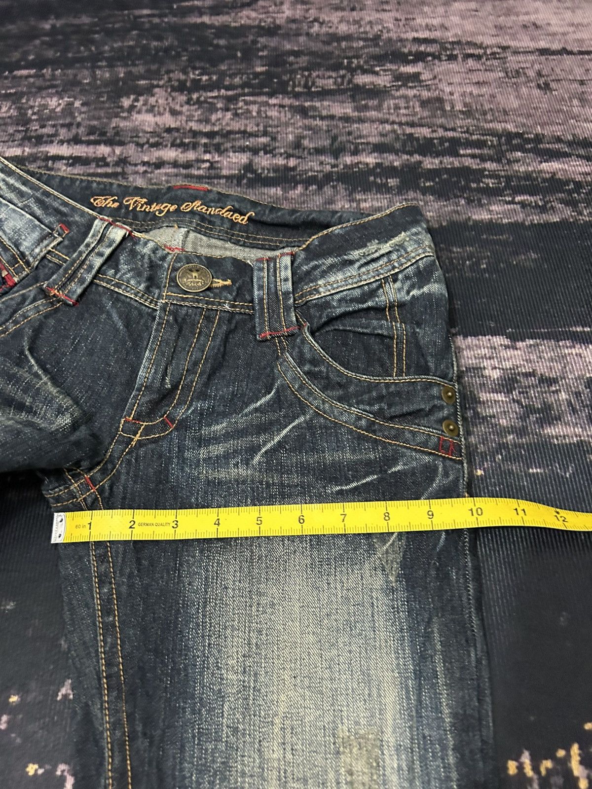 Japanese Brand Vintage Sky Bomber Mudwash Flare Jeans Size US 30 / EU 46 - 19 Thumbnail
