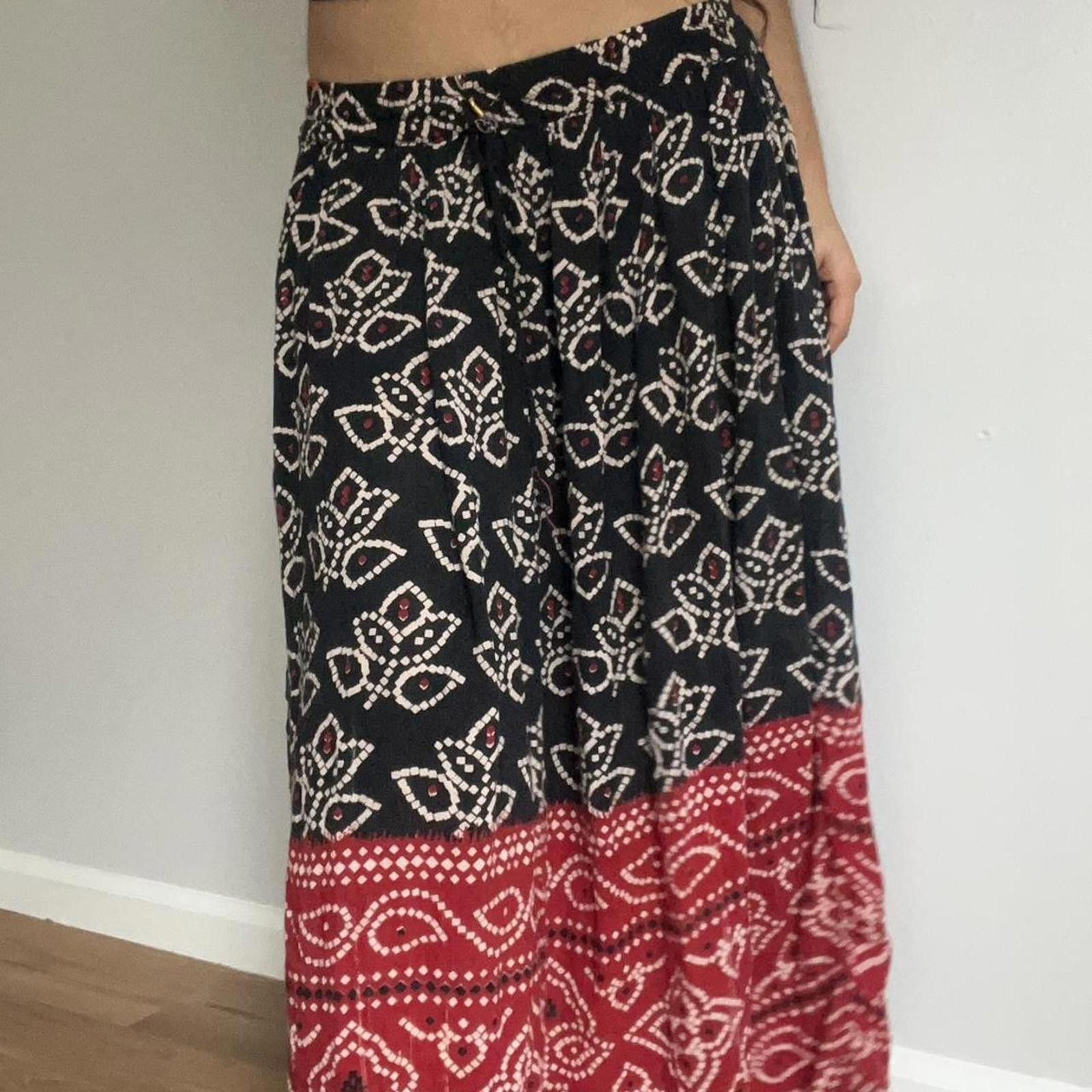 Other Red and black maxi skirt #maxiskirt Size 28" / US 6 / IT 42 - 2 Thumbnail