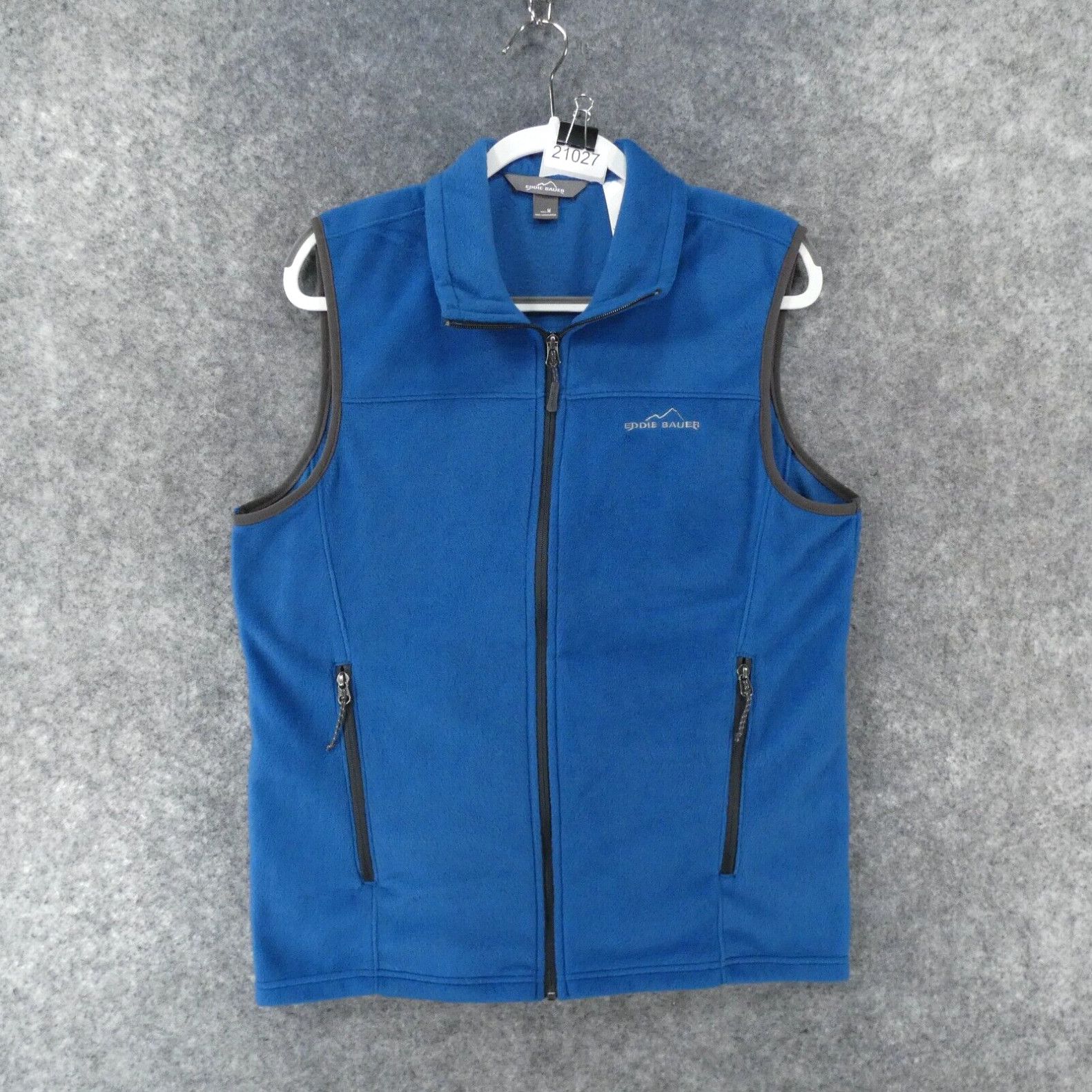 Eddie Bauer Eddie Bauer Vest Mens Medium Blue Full Zip w Zip Up Pockets ...