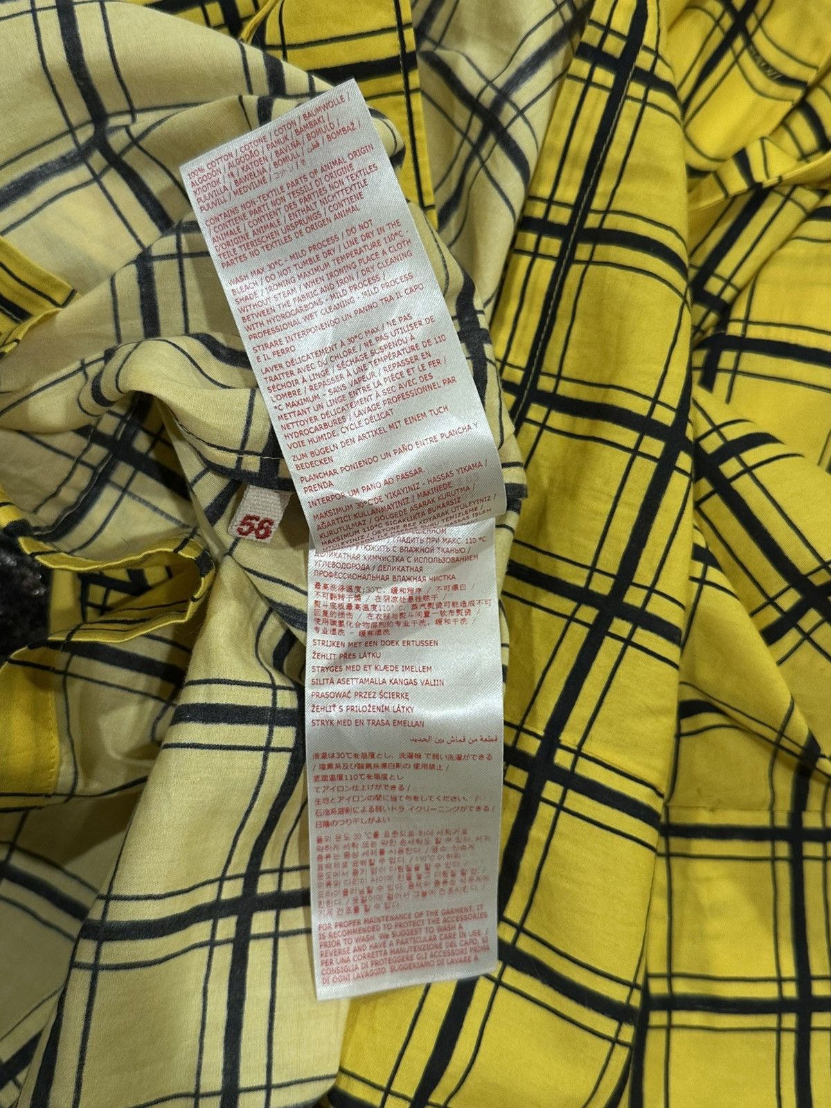 Marni Marni Checkered Grid Poplin Bowling Yellow Shirt Size US XL / EU 56 / 4 - 12 Thumbnail