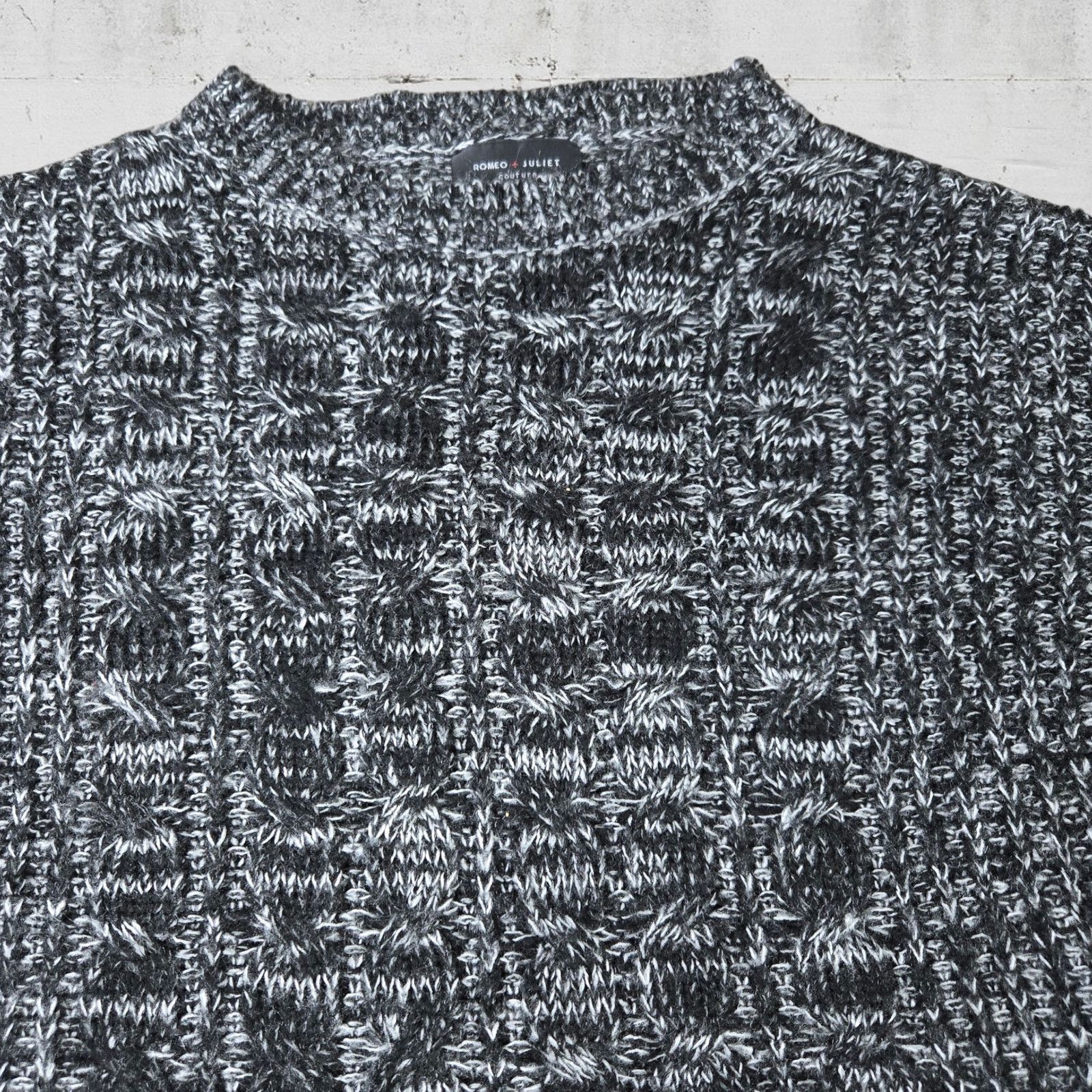 Other Marled Black Crewneck Crop Soft Sweater Size Medium Size M / US 6-8 / IT 42-44 - 3 Thumbnail