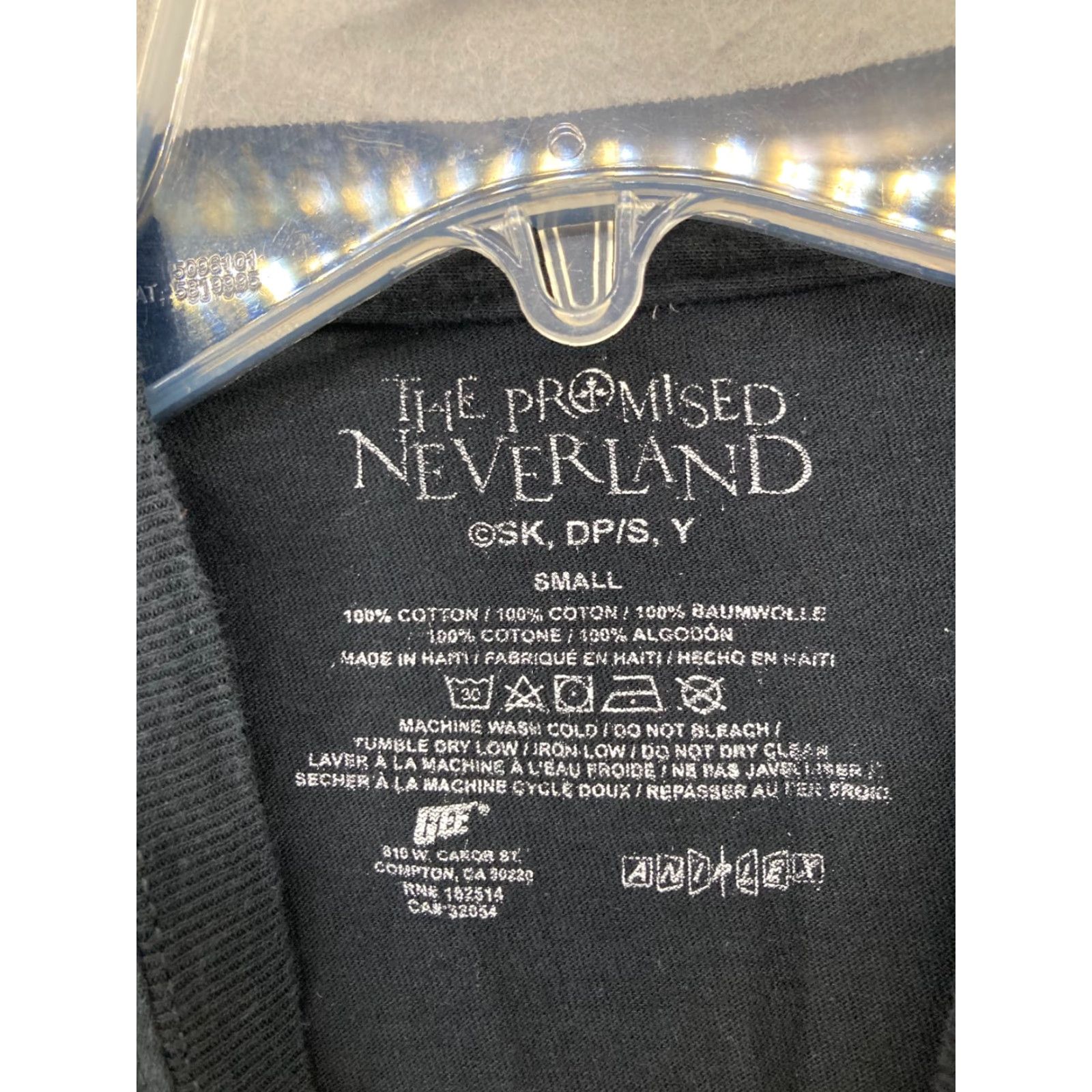Everlane The Promised Neverland Mens TShirt Small Black Anime Shirt Adult Small Black Graphic Print Crew Neck Short Sleeve Cotton Jersey Regular Womens? Size US S / EU 44-46 / 1 - 6 Thumbnail