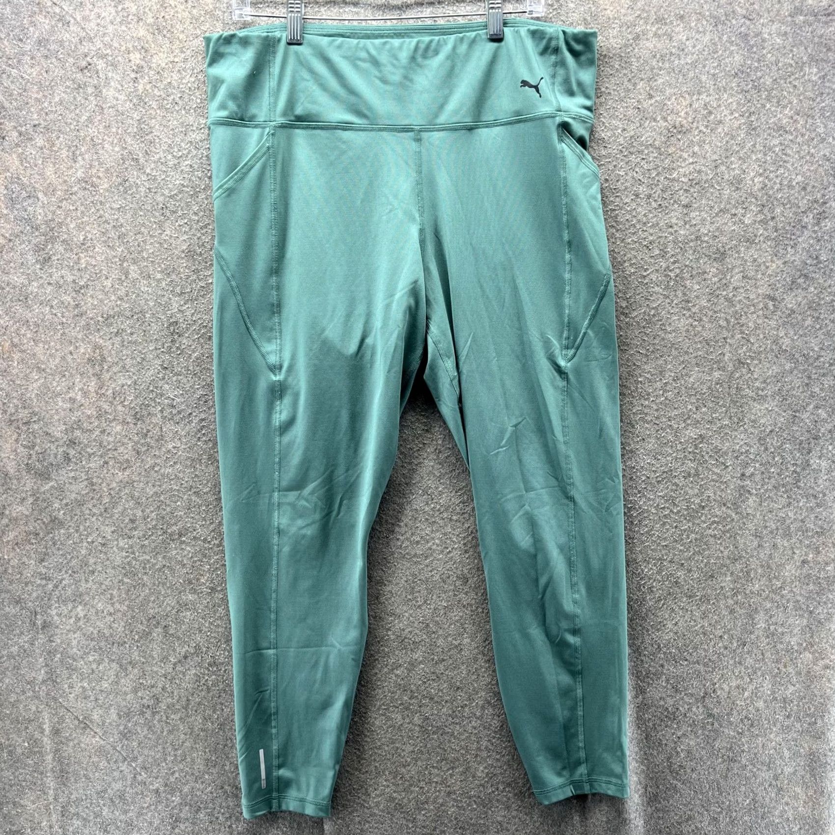 Puma Puma Leggings Womens 2X Green Plus Size Ankle Pockets Stretch Athletic Yoga Size 40" / US 18 - 2 Thumbnail