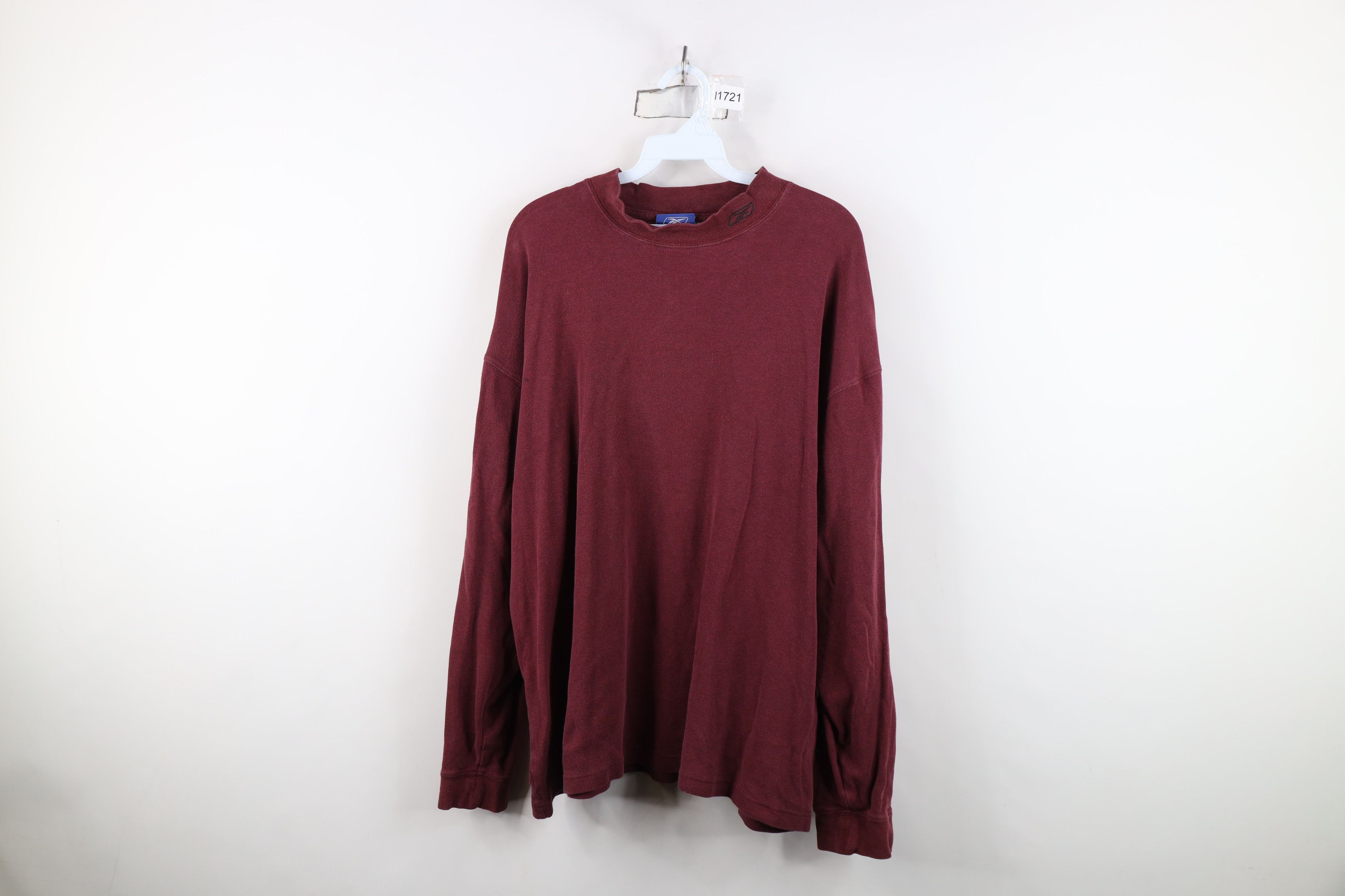 Reebok Vintage 90s Y2K Reebok Mock Neck Long Sleeve T-Shirt Size US XL / EU 56 / 4 - 1 Thumbnail