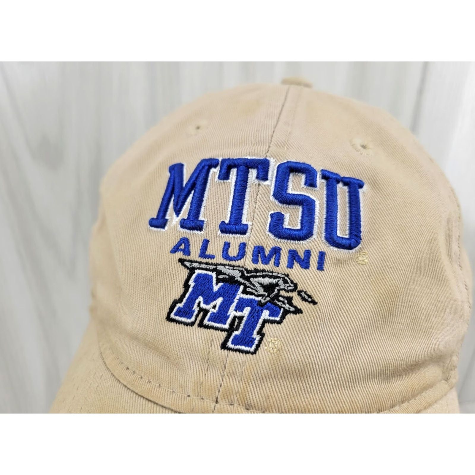 Our Legacy Legacy MTSU Raiders Distressed Tan Ball Cap Hat, Adjustable, Twill Cotton, Baseball Cap, Men, One Size Size ONE SIZE - 3 Thumbnail