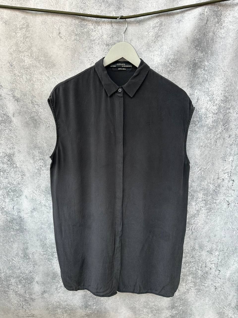 Allsaints × Vintage Allsaints Avant-Garde GIOVIA Shirt Dress 100% Silk Black Size M / US 6-8 / IT 42-44 - 1 Thumbnail