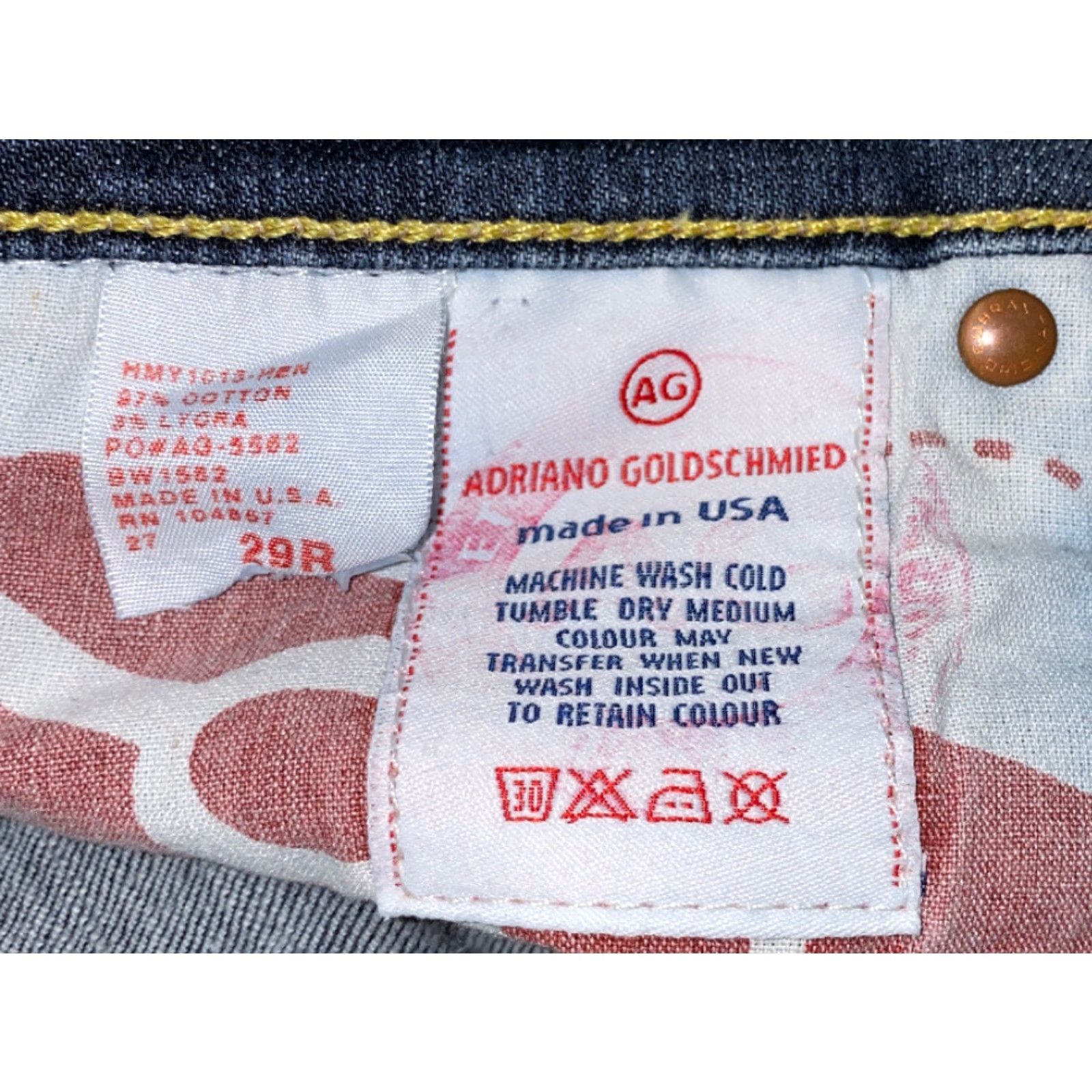 Denime AG Adriano Goldschmied Jeans Blue Denim Zip Fly 32x32 Men Straight Denim Jeans Size US 32 / EU 48 - 5 Thumbnail