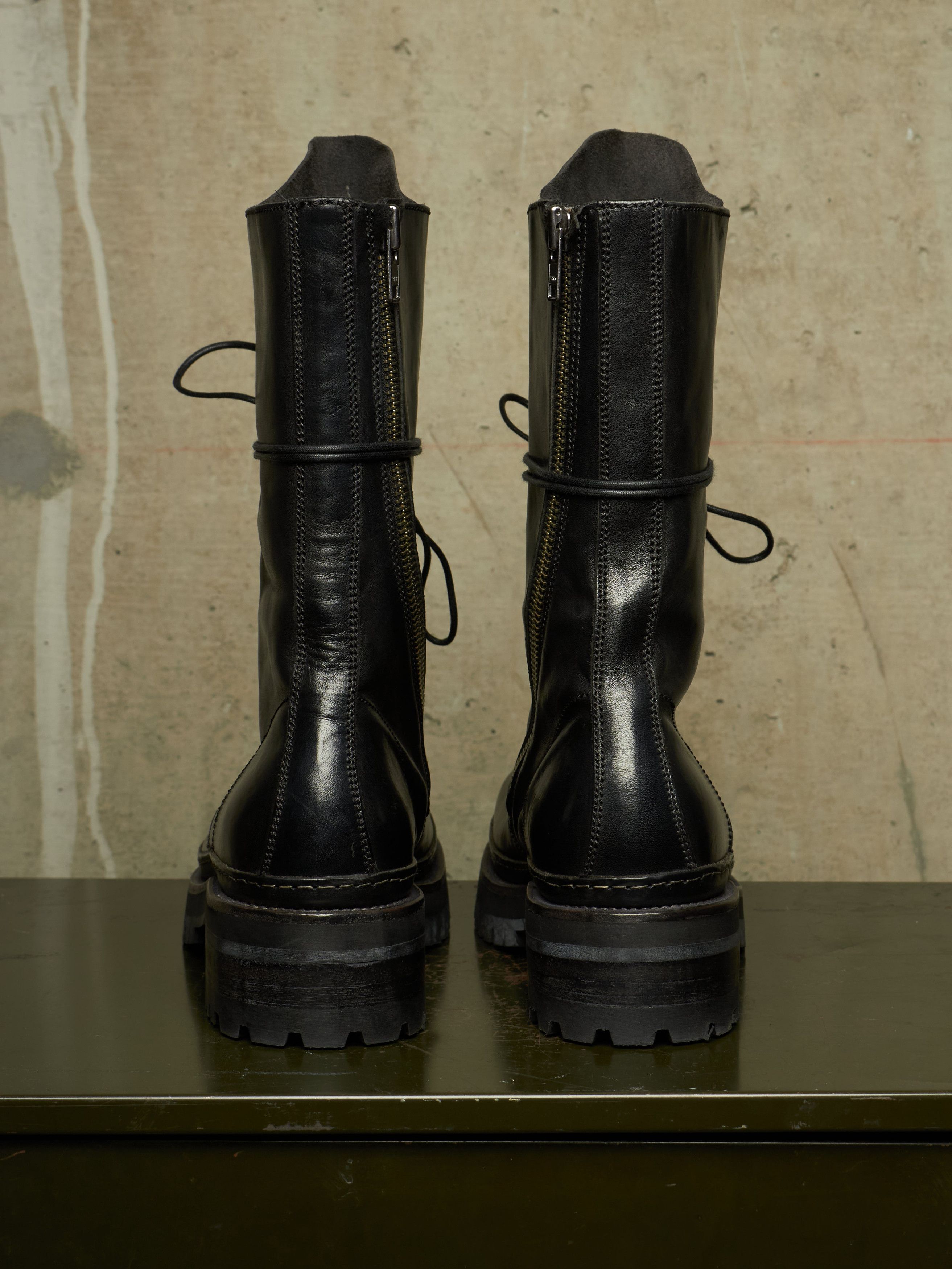 A1923 A1923 AW24 Black Luke Horse Leather Combat Boots Size US 12 / EU 45 - 4 Thumbnail