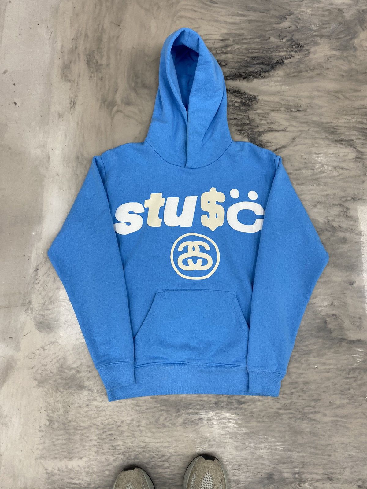 Stussy CPFM x Stussy pigment dyed 8 ball hoodie blue small | Grailed