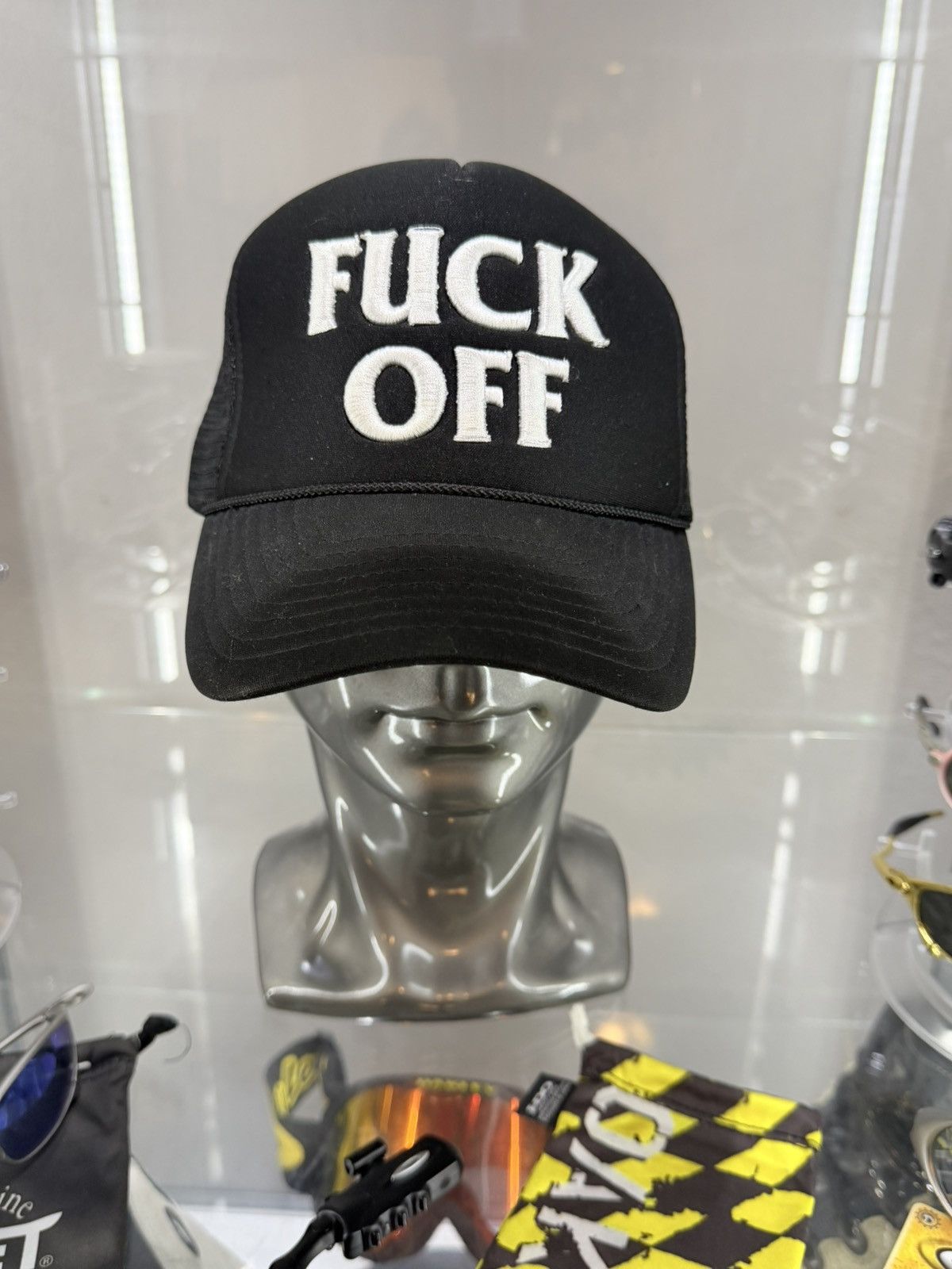 Lumieres Lumières Fuck Off Trucker Hat Black Mesh Snapback Streetwear Size ONE SIZE - 2 Thumbnail