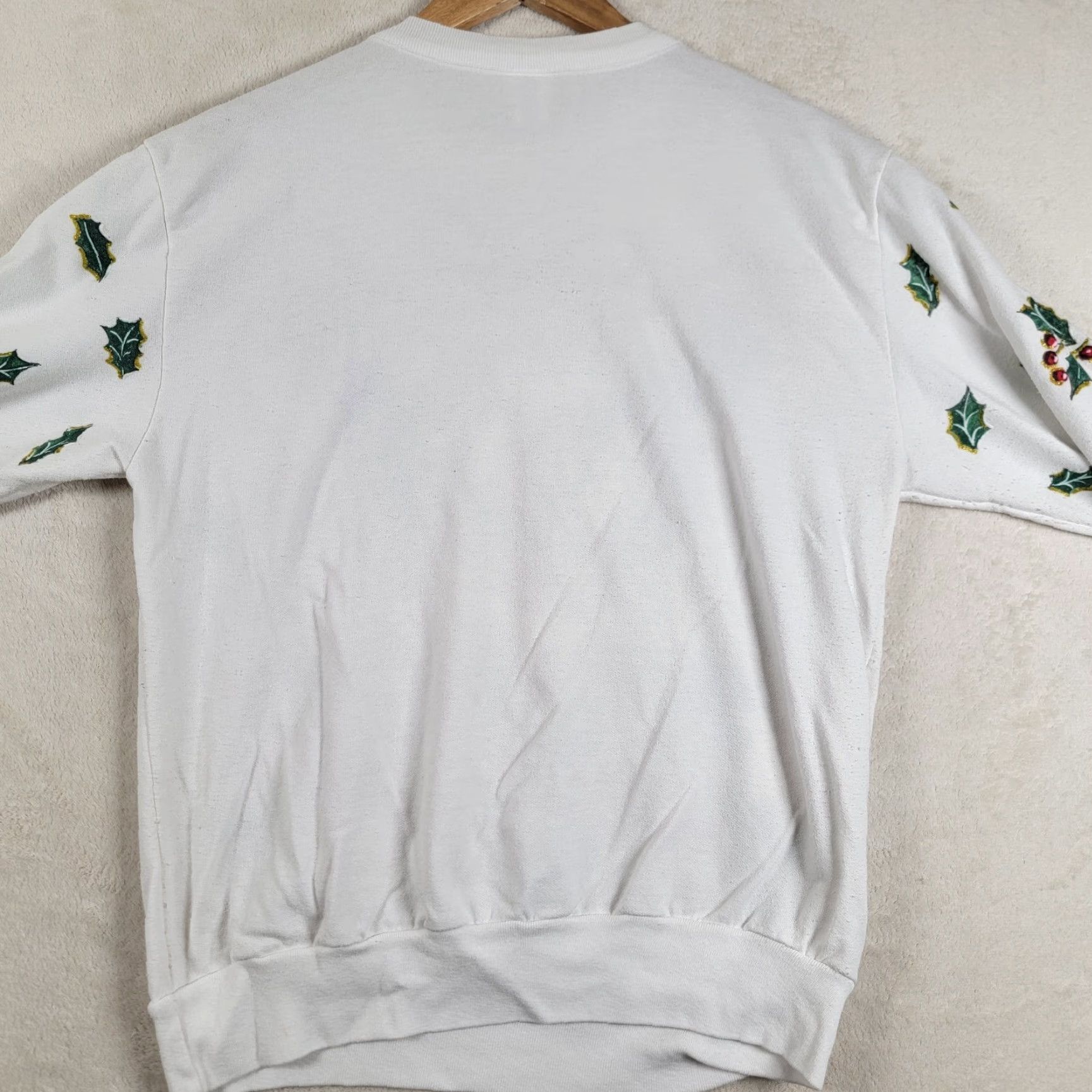 Vintage VINTAGE Holiday Time Ivory Flawed Ugly Christmas Sweater Pullover Embroidered Women M Wool? Cotton Blend Size M / US 6-8 / IT 42-44 - 2 Thumbnail