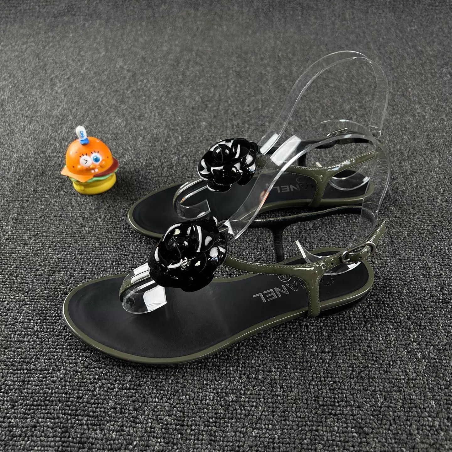 Chanel Chanel Black Camellia CC Logo Sandals EUR 36 Size US 5.5 / IT 35.5 - 1 Thumbnail