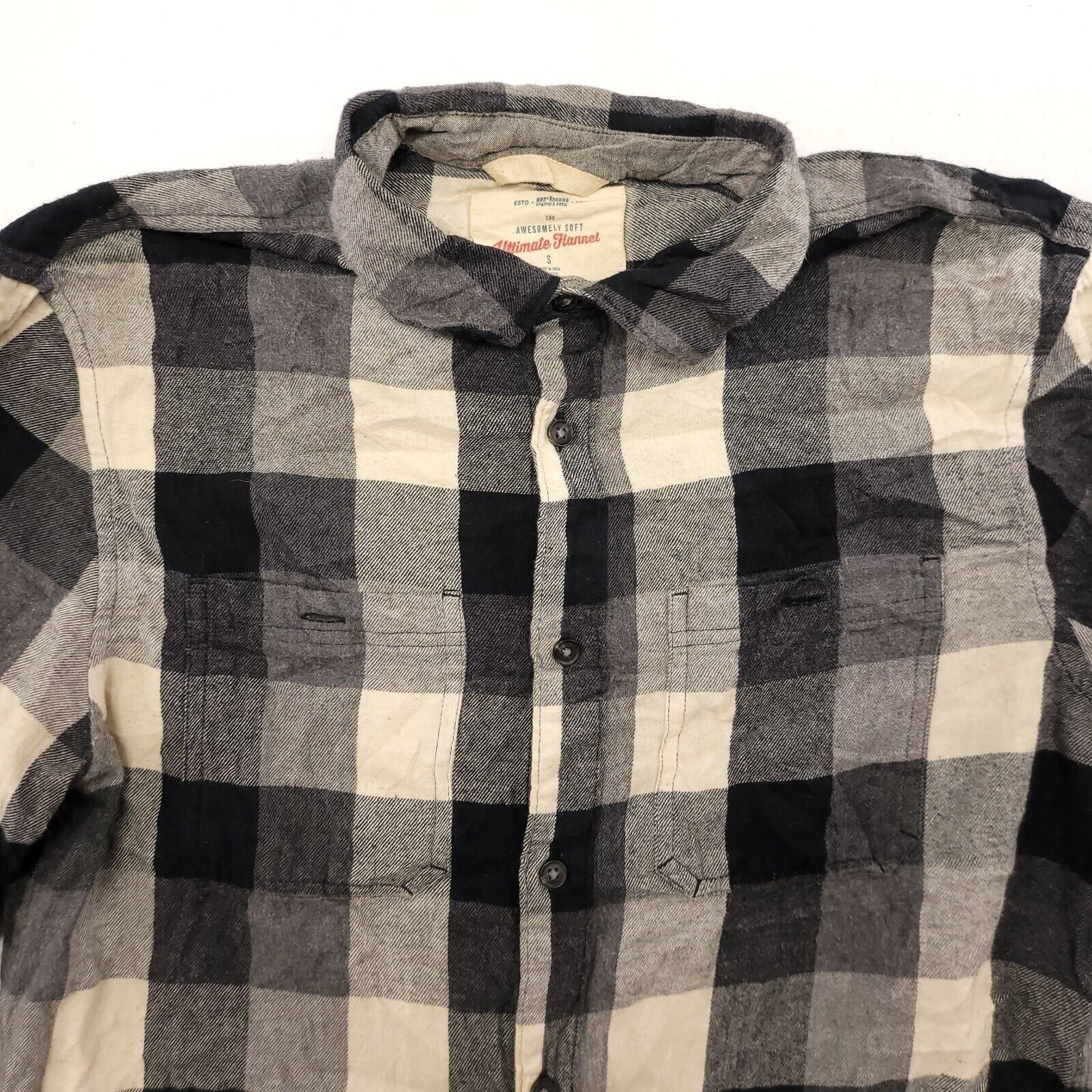 Urban Pipeline Urban Pipeline Gingham Flannel Shirt Mens Size Small S Gray Size US S / EU 44-46 / 1 - 1 Thumbnail