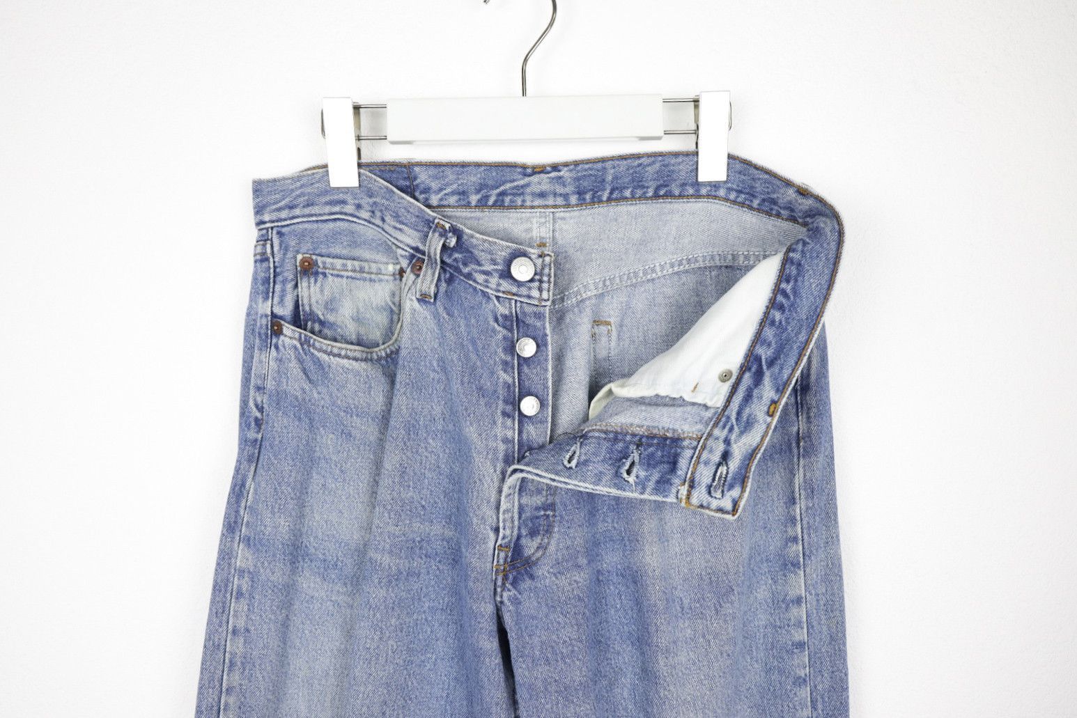 Levi's × Levi's Vintage Clothing × Vintage Vintage 90s Levi's 501 Blue Washed Denim Tab Jeans Pants Size US 32 / EU 48 - 5 Thumbnail