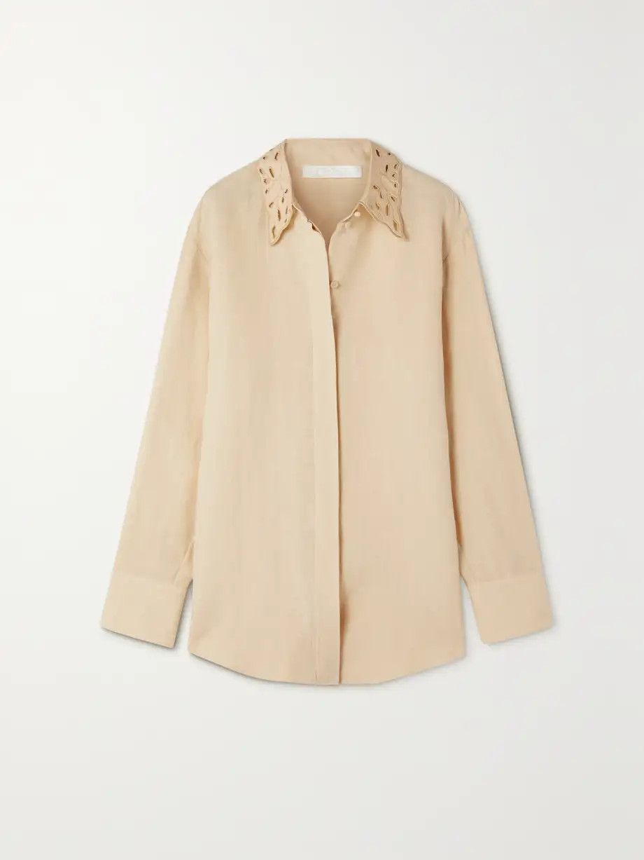 Chloe o1y0825 Linen Shirt in Beige Size S / US 4 / IT 40 - 1 Thumbnail