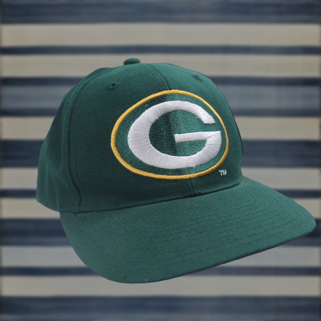 NFL VINTAGE Green Bay Packers Spellout Snapback Hat Men OS Adjustable Green NFL Snapback Hats Size ONE SIZE - 1 Thumbnail