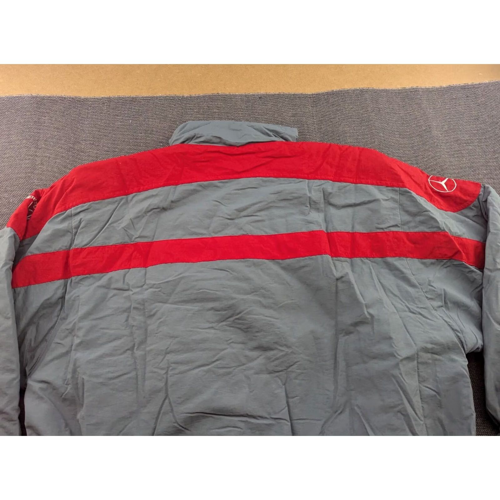 Mercedes-Benz VINTAGE ISC Mercedes-Benz LKW Jacket Large Gray Red Trucker Bomber Tactel Shirt Mens L Bomber Jacket Size US L / EU 52-54 / 3 - 3 Thumbnail