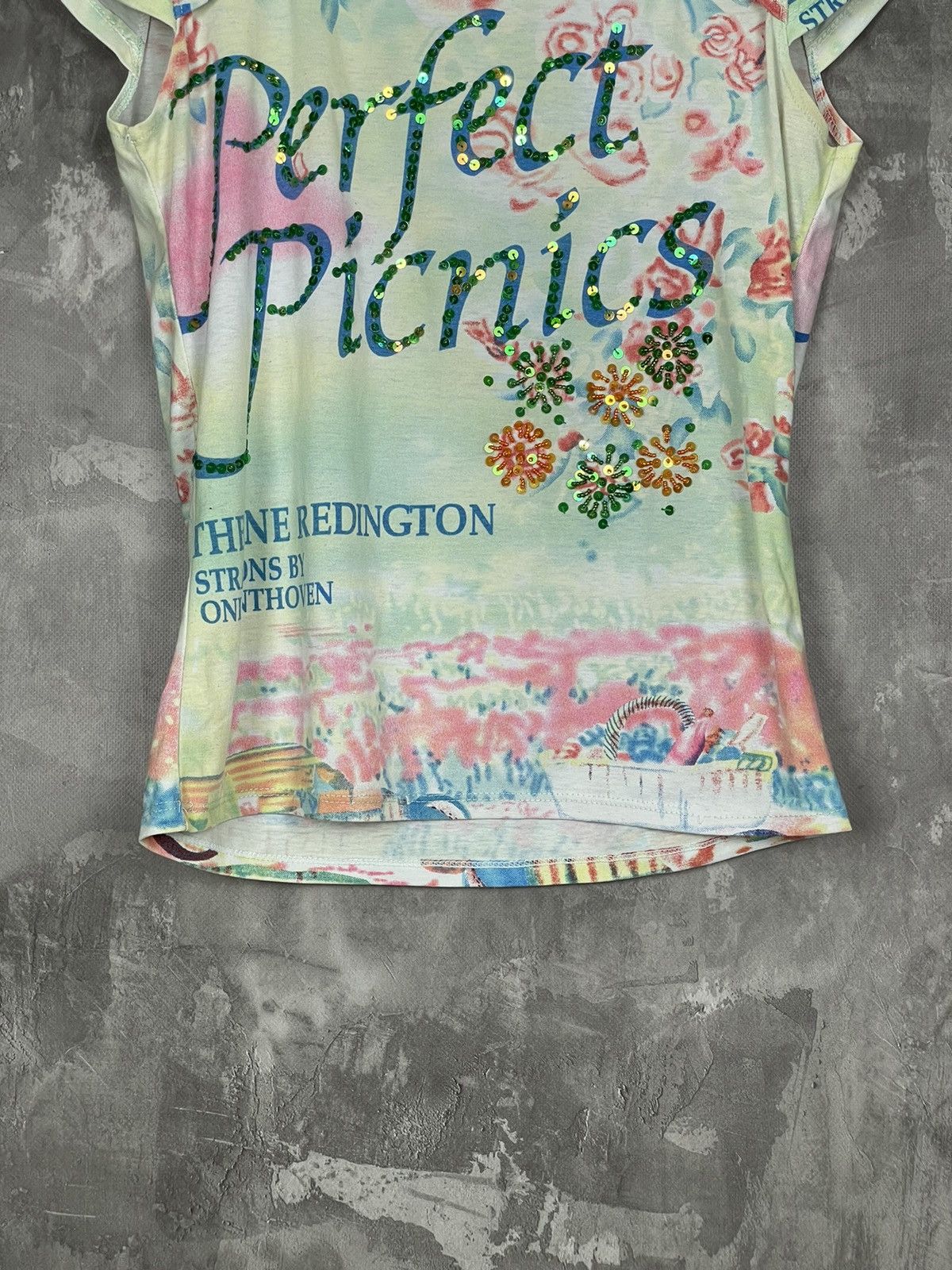 Miss Sixty × Vintage MISS SIXTY PRINTED GLAMOUR TANK TOP 00s Size M / US 6-8 / IT 42-44 - 5 Thumbnail