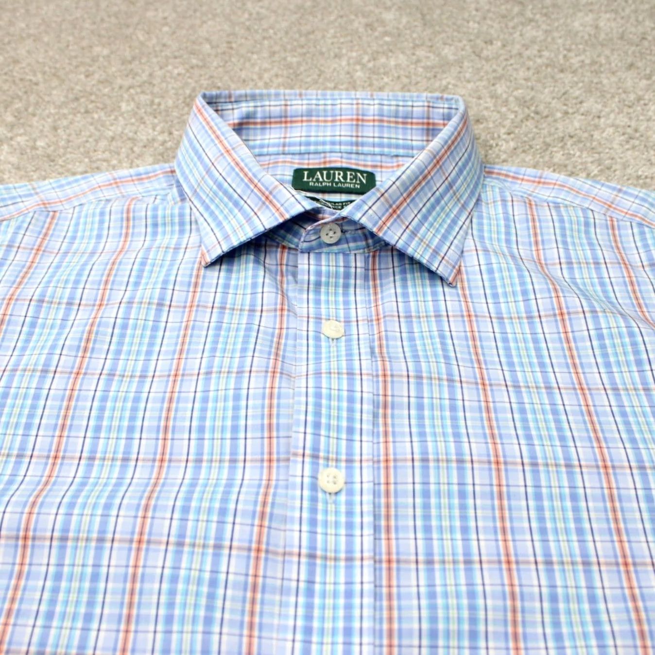 Ralph Lauren LAUREN Ralph Lauren Shirt Men 18, 34/35 Blue Regular Fit Performance Stretch L/S Shirt Mens 18 Blue 70% Cotton 26% Nylon 4% Elastane Size US XXL / EU 58 / 5 - 5 Thumbnail