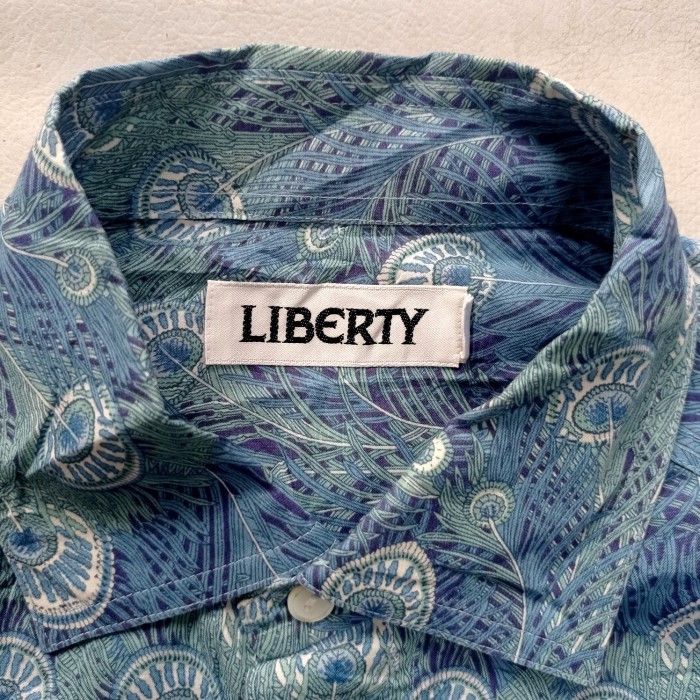 Designer × Liberty × Liberty London 90s liberty london peacock art floral spread collar shirt Size US M / EU 48-50 / 2 - 3 Thumbnail