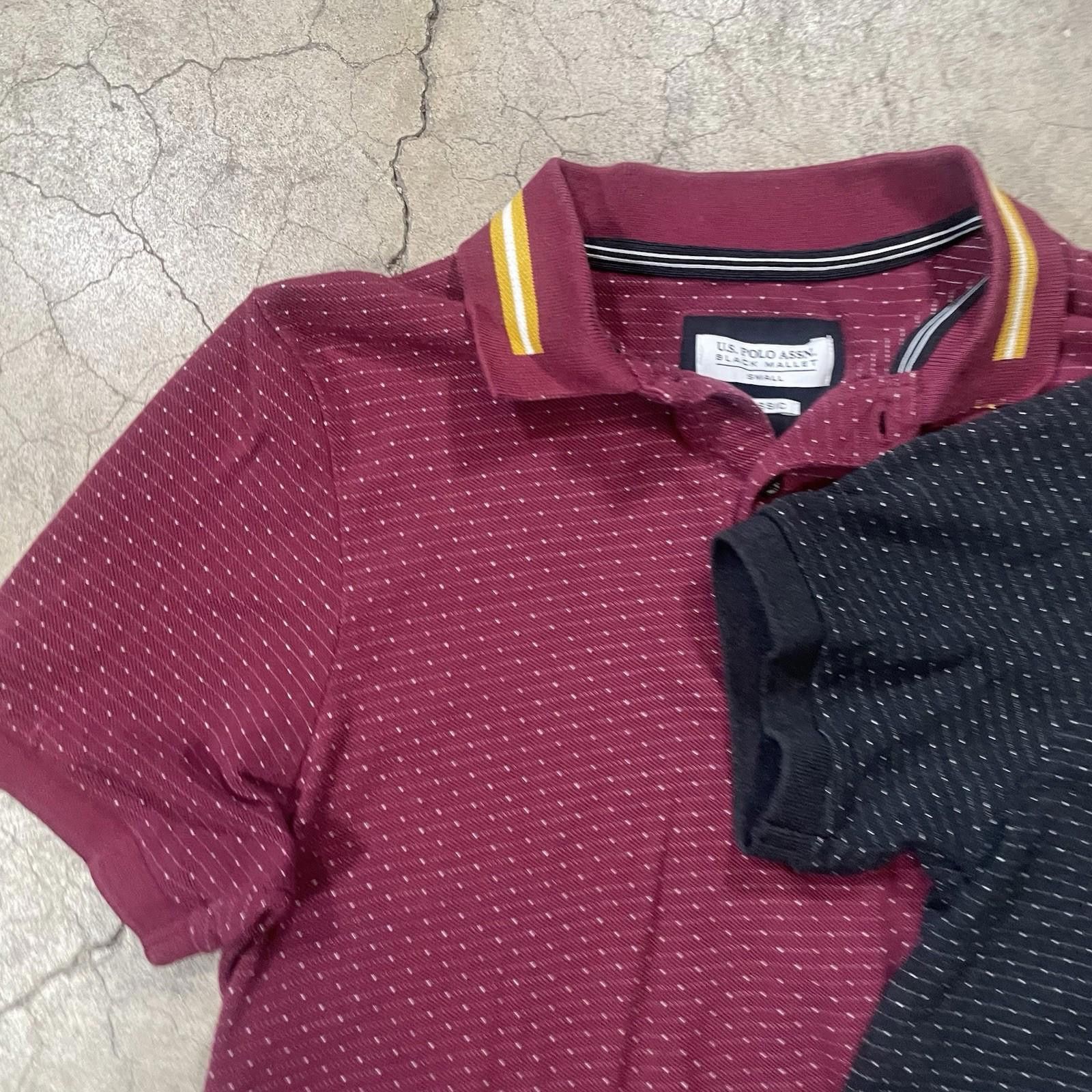 Polo Ralph Lauren X2 U.S Polo Assn. Pro Fit Mens Shirt Red Black Dotted Small Size US S / EU 44-46 / 1 - 2 Thumbnail