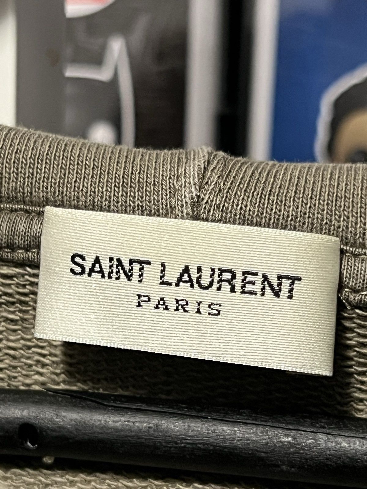 Saint Laurent Paris Saint Laurent Small Logo Khaki Hoodie Size US M / EU 48-50 / 2 - 4 Thumbnail