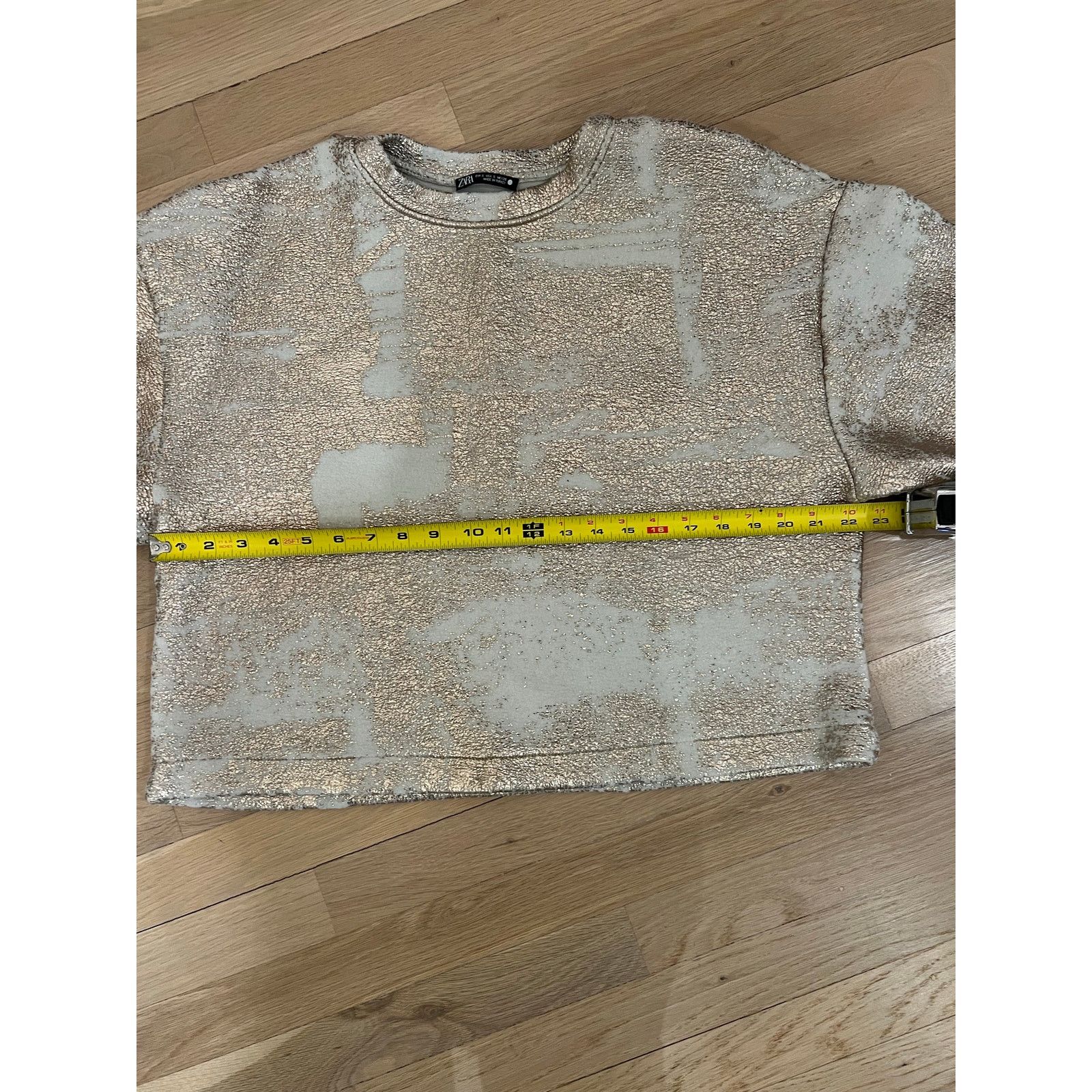 Zara Zara Gold Foiled Oversized Sweatshirt (Sz S) Size S / US 4 / IT 40 - 6 Thumbnail