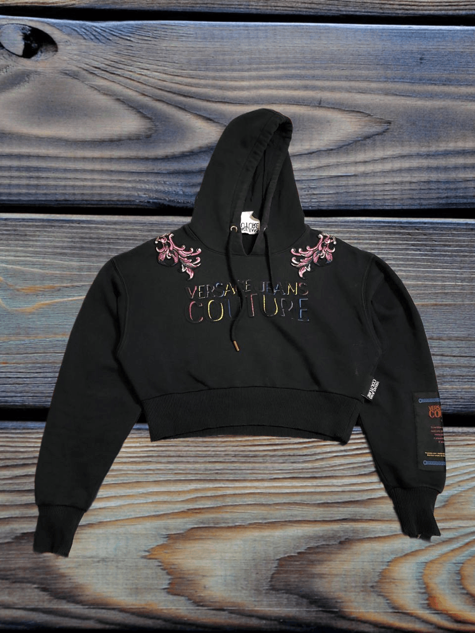 Versace Jeans Couture Versace Jeans Couture black big gold logo hoodie Size XS / US 0-2 / IT 36-38 - 1 Thumbnail