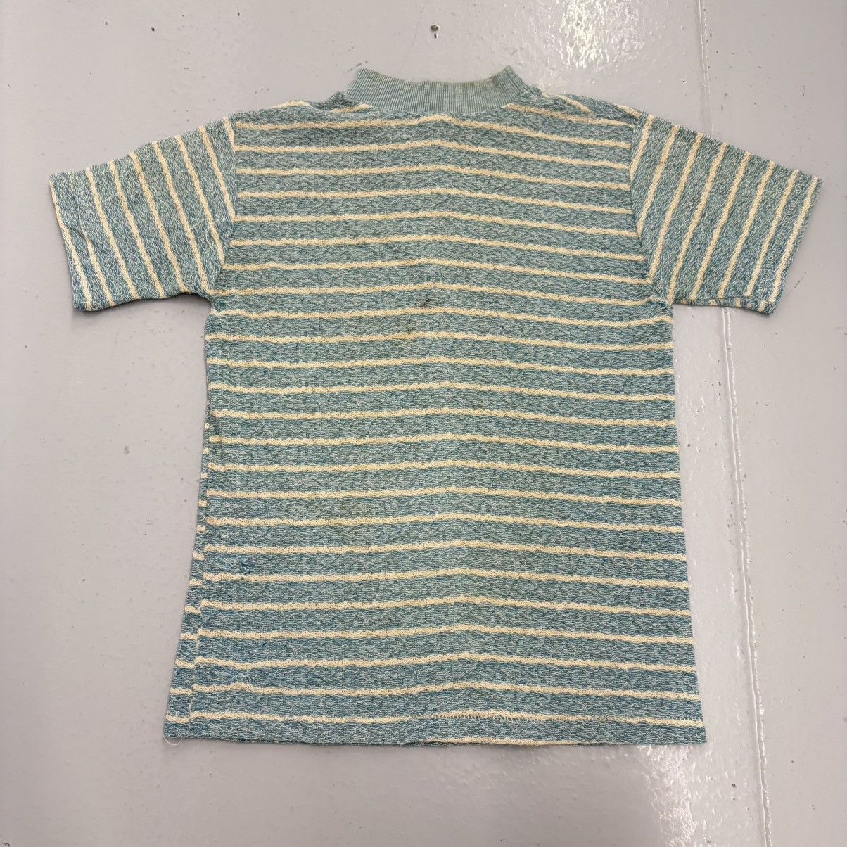 Other Vintage 60s Barletta Blue Pattern Knit Mock Neck Top Size S / US 4 / IT 40 - 3 Thumbnail